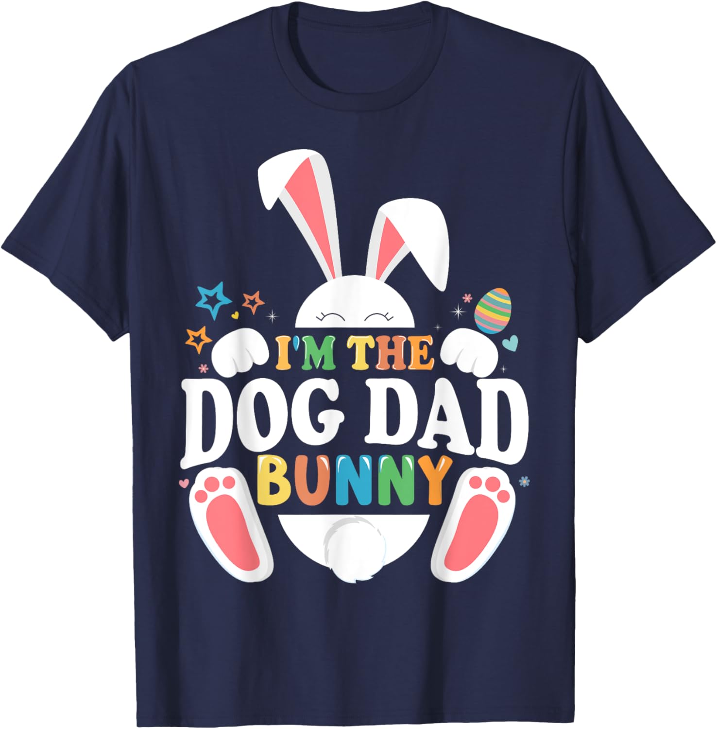 Cute Dog Dad Bunny Easter T-Shirt for Fun Matching Outfits - 1