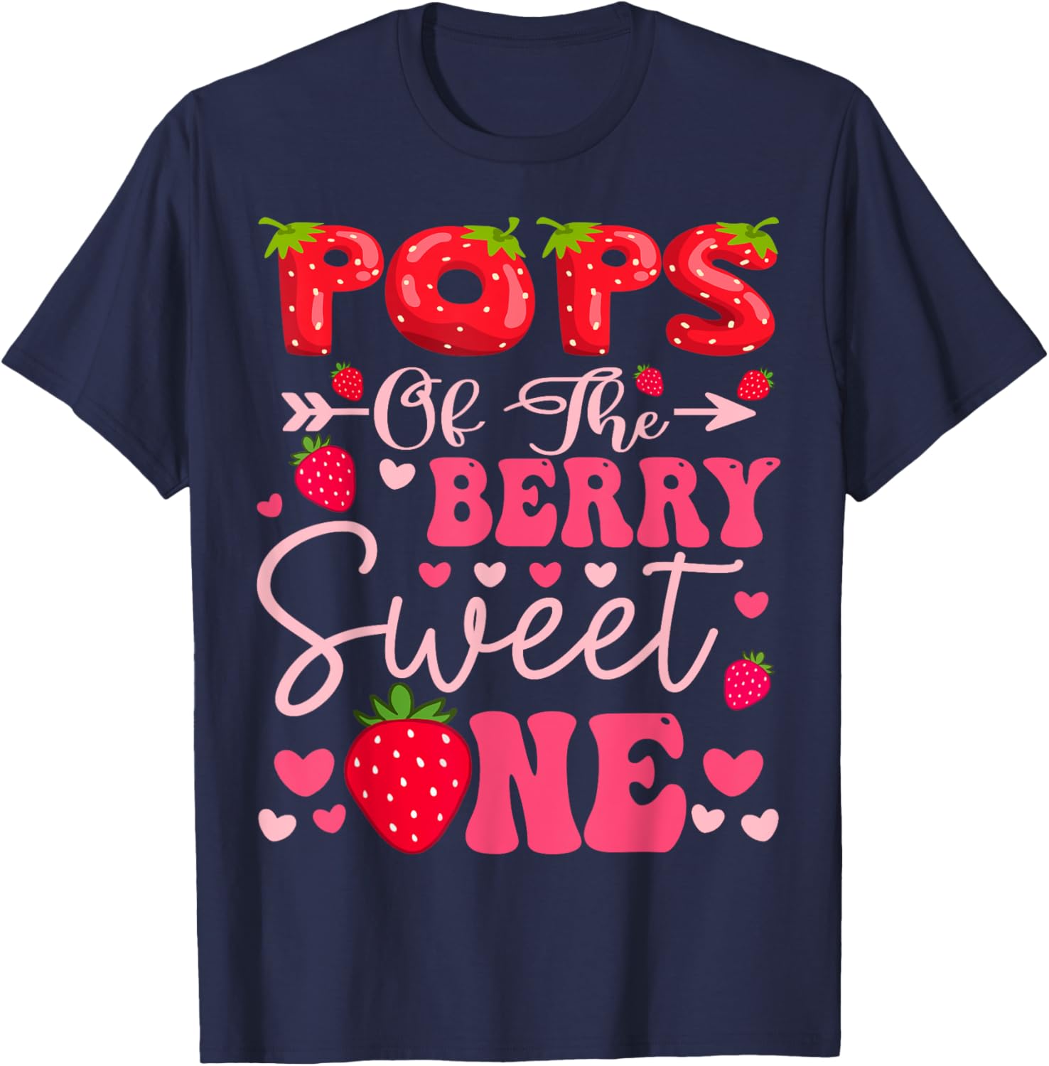 Cute Strawberry 1st Birthday Girl T-Shirt for Sweet Celebrations - 10