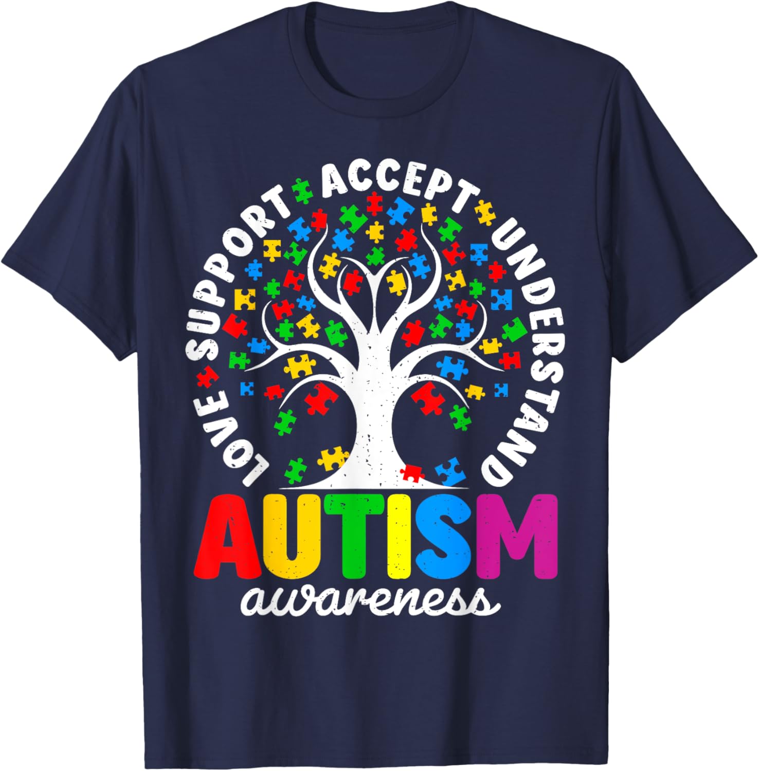 Funny Tree of Life Autism Awareness T-Shirt for Supporters - 4