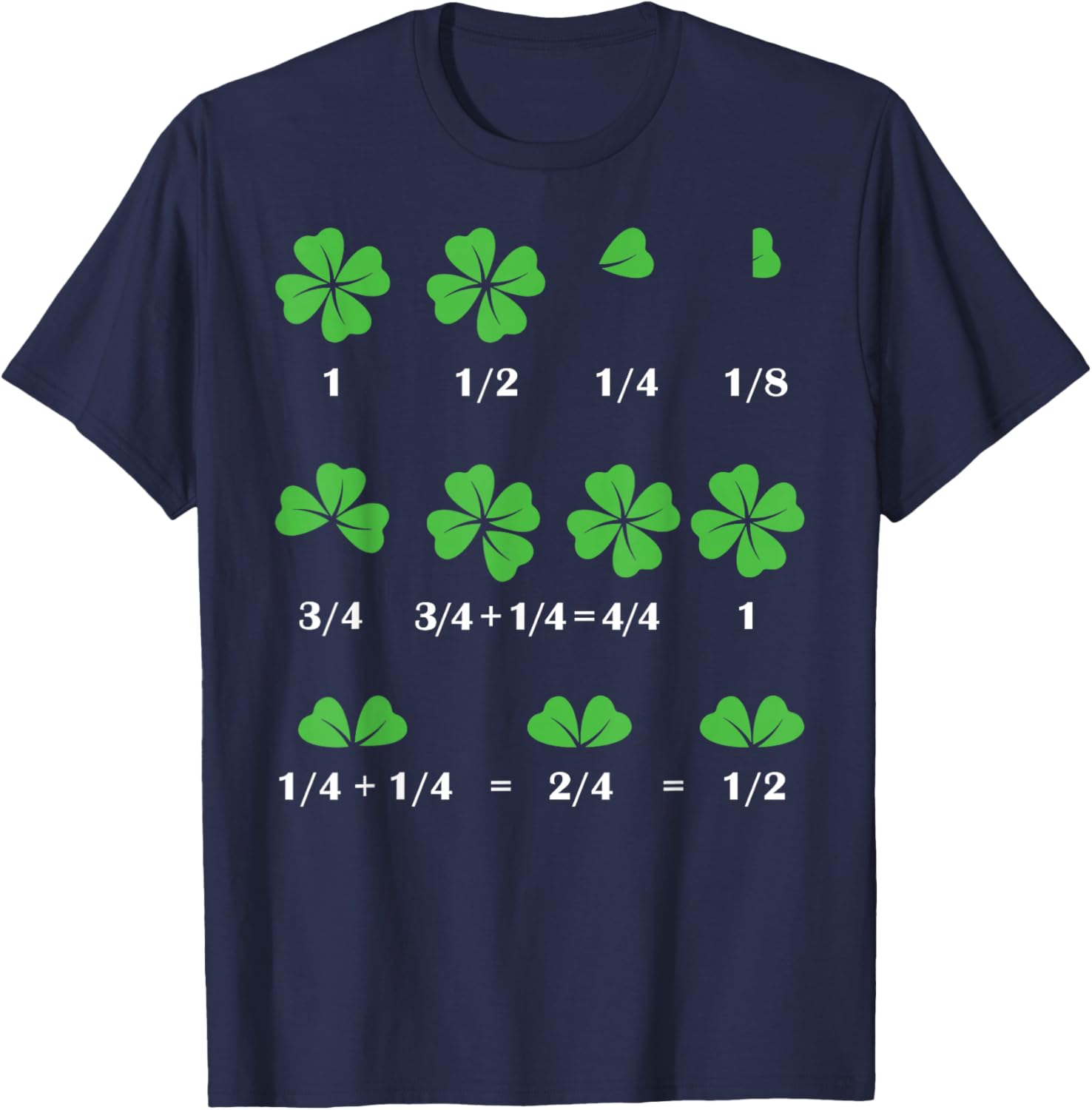 Funny Shamrock Fraction T-Shirt for St Patrick's Day Fun for Kids - 4