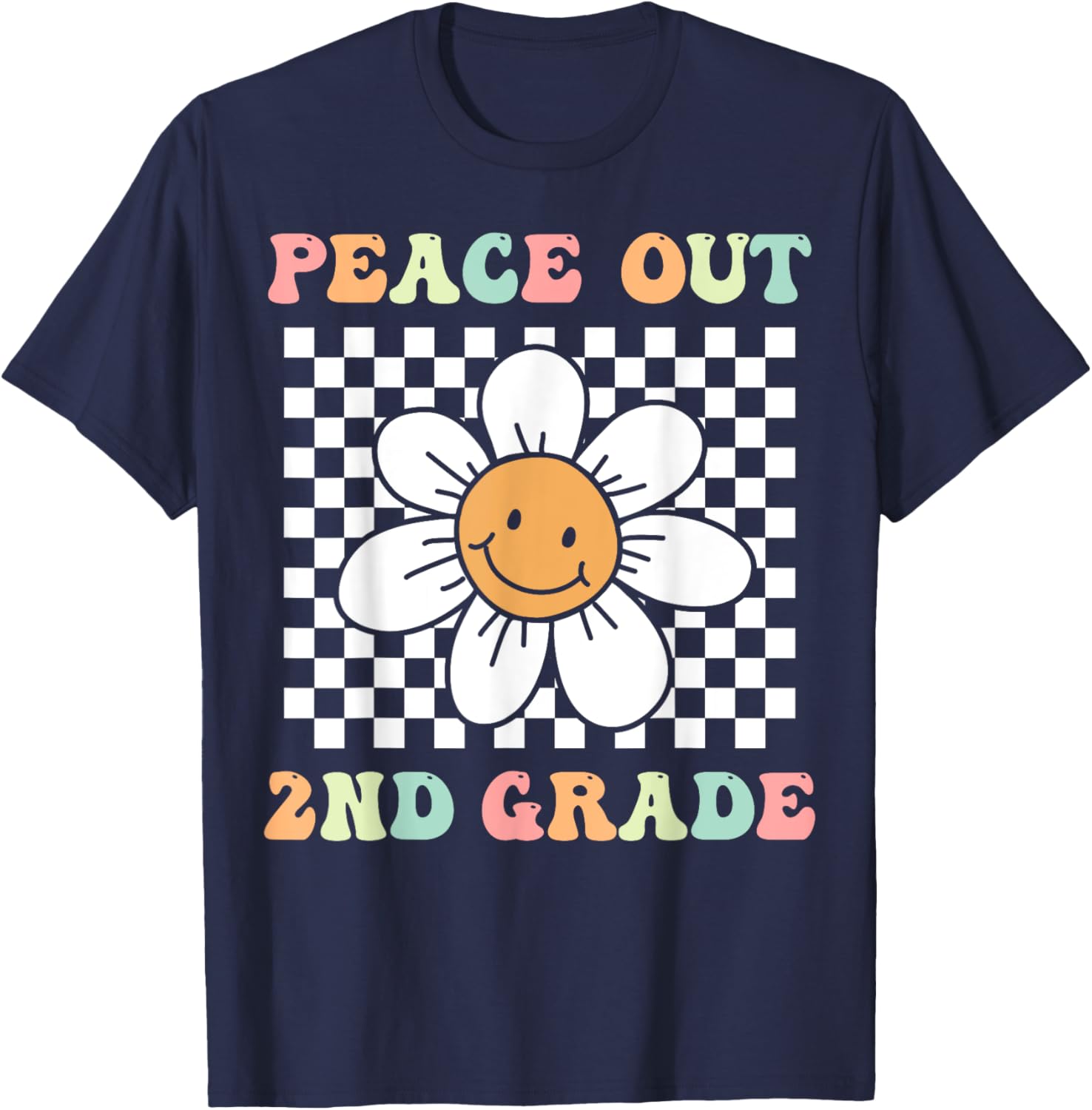 Cute Groovy Peace Out Second Grade Last Day T-Shirt for Kids - 10