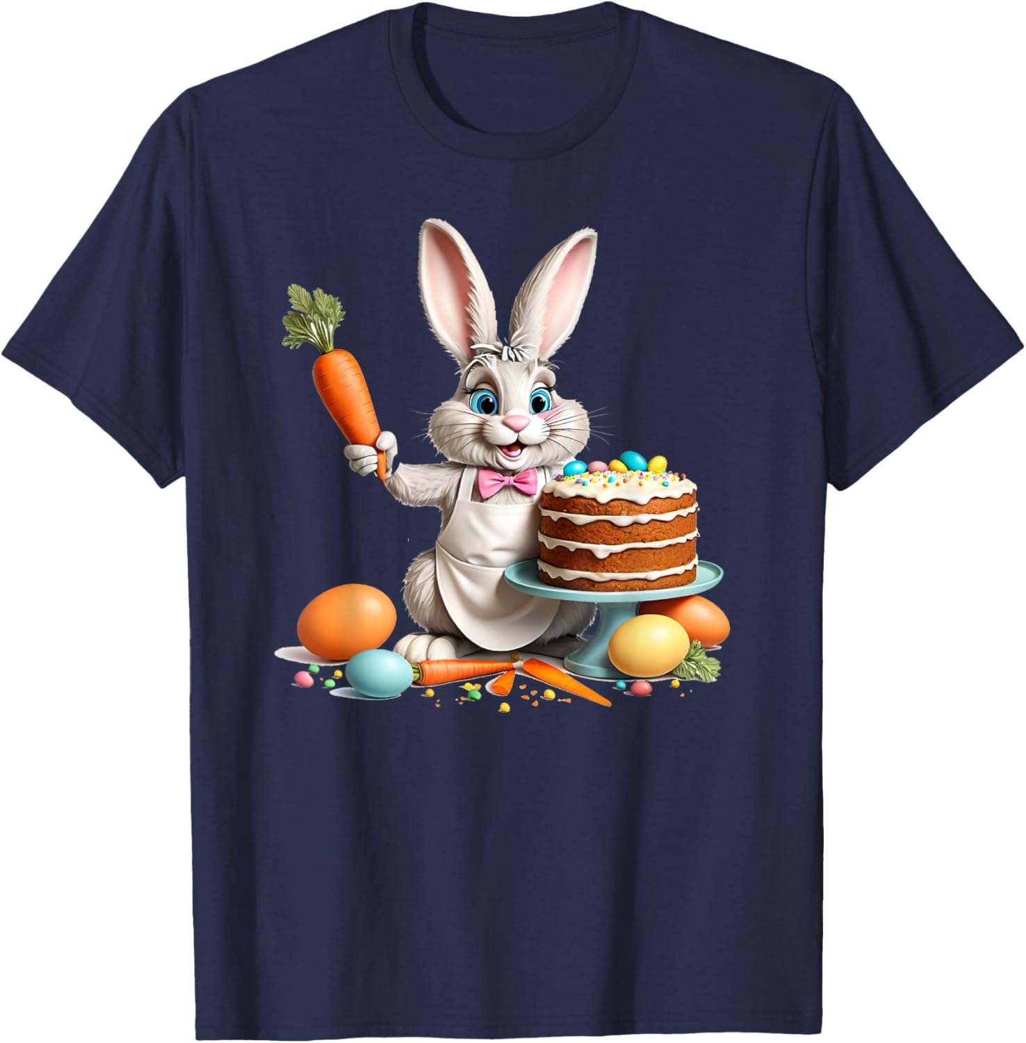 Easter Bunny Baking Carrot Cake T-Shirt for Fun Holiday Celebrations - 4