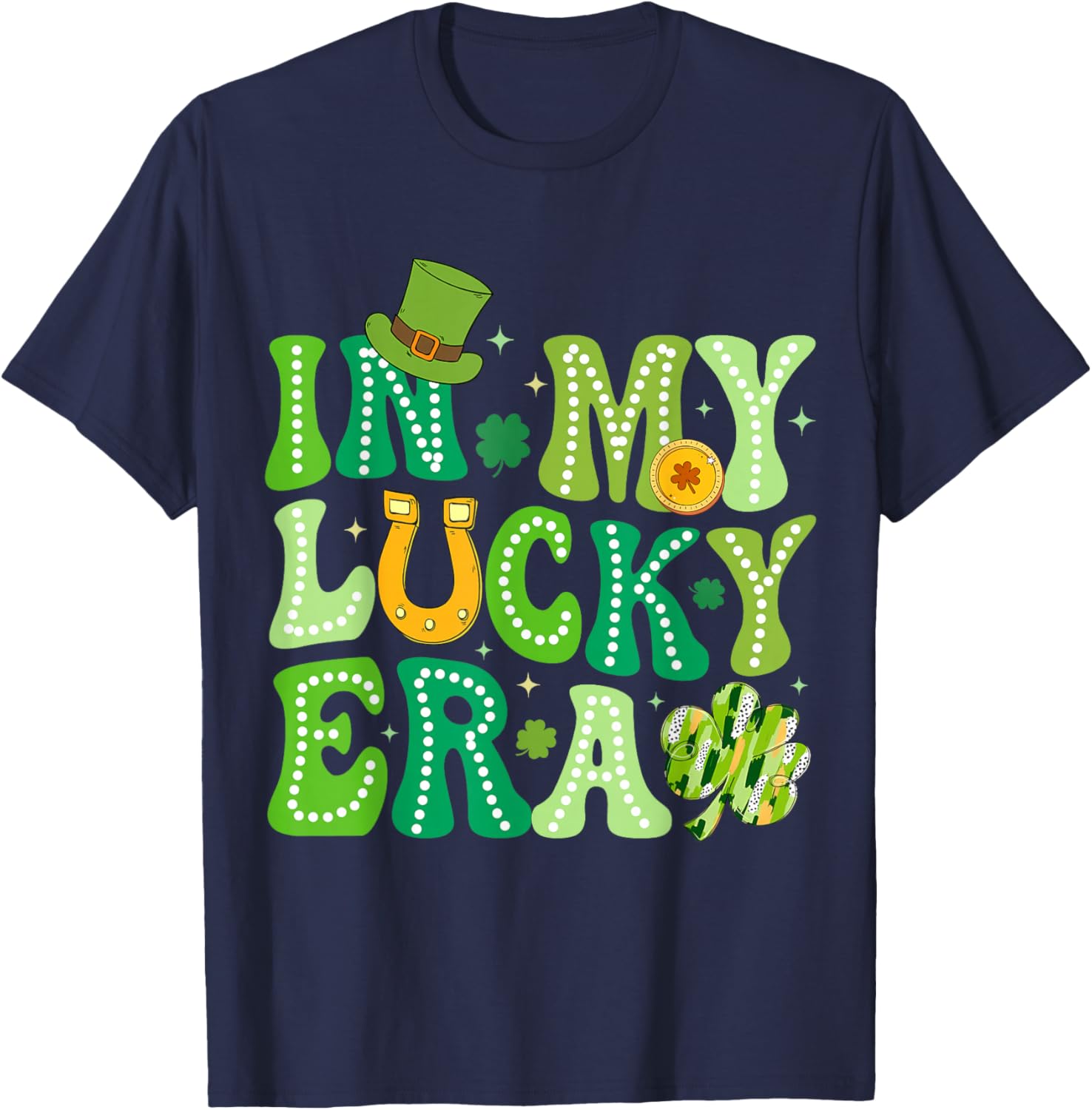 Groovy St Patricks Day Shamrock Lucky Charm T-Shirt for Fun Celebrations - 3