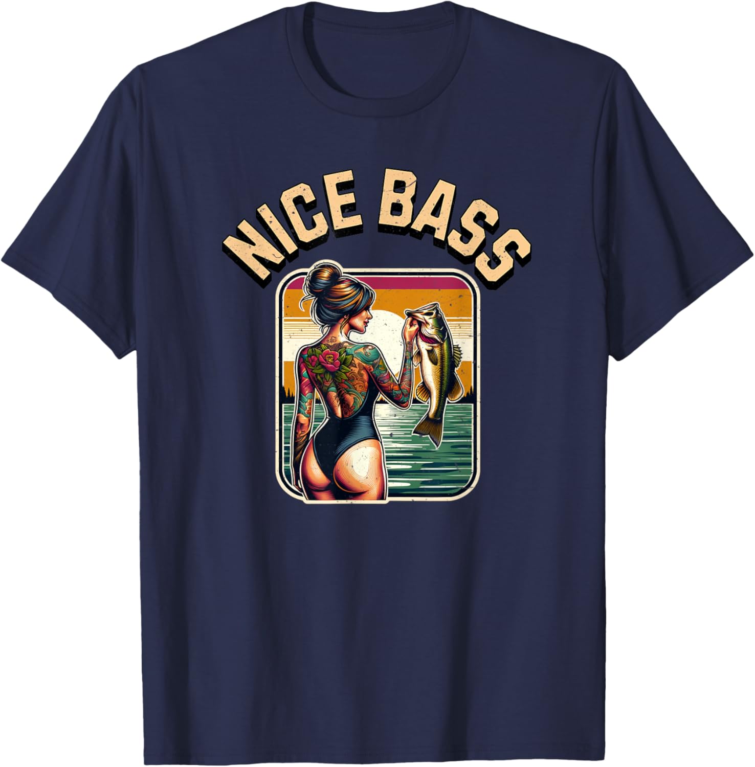 Cute Bass Fishing Woman in Bikini T-Shirt for Outdoor Enthusiasts - 14