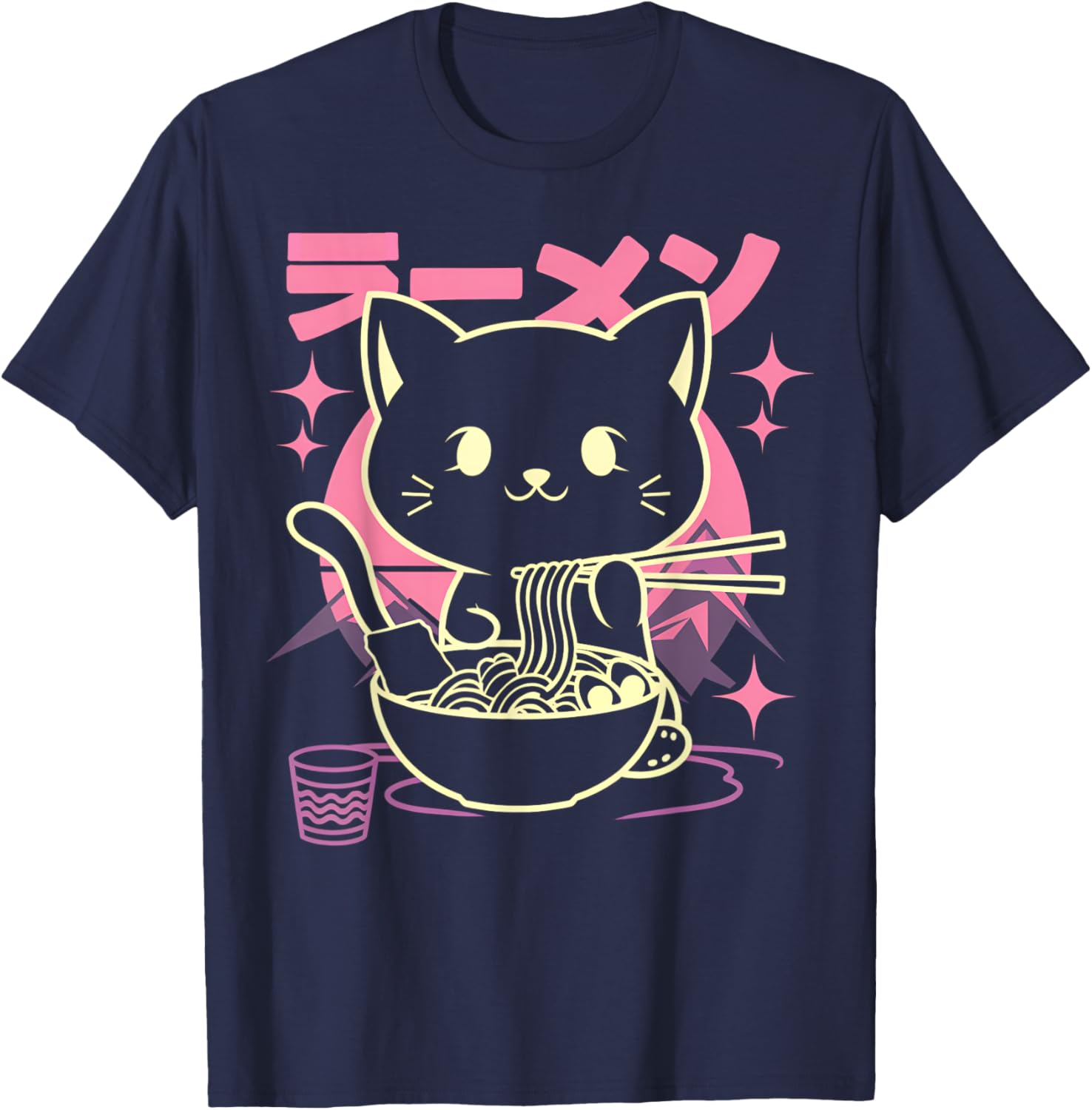 Cute Cat Ramen Kawaii Anime T-Shirt Gift for Men, Women, and Kids - 14