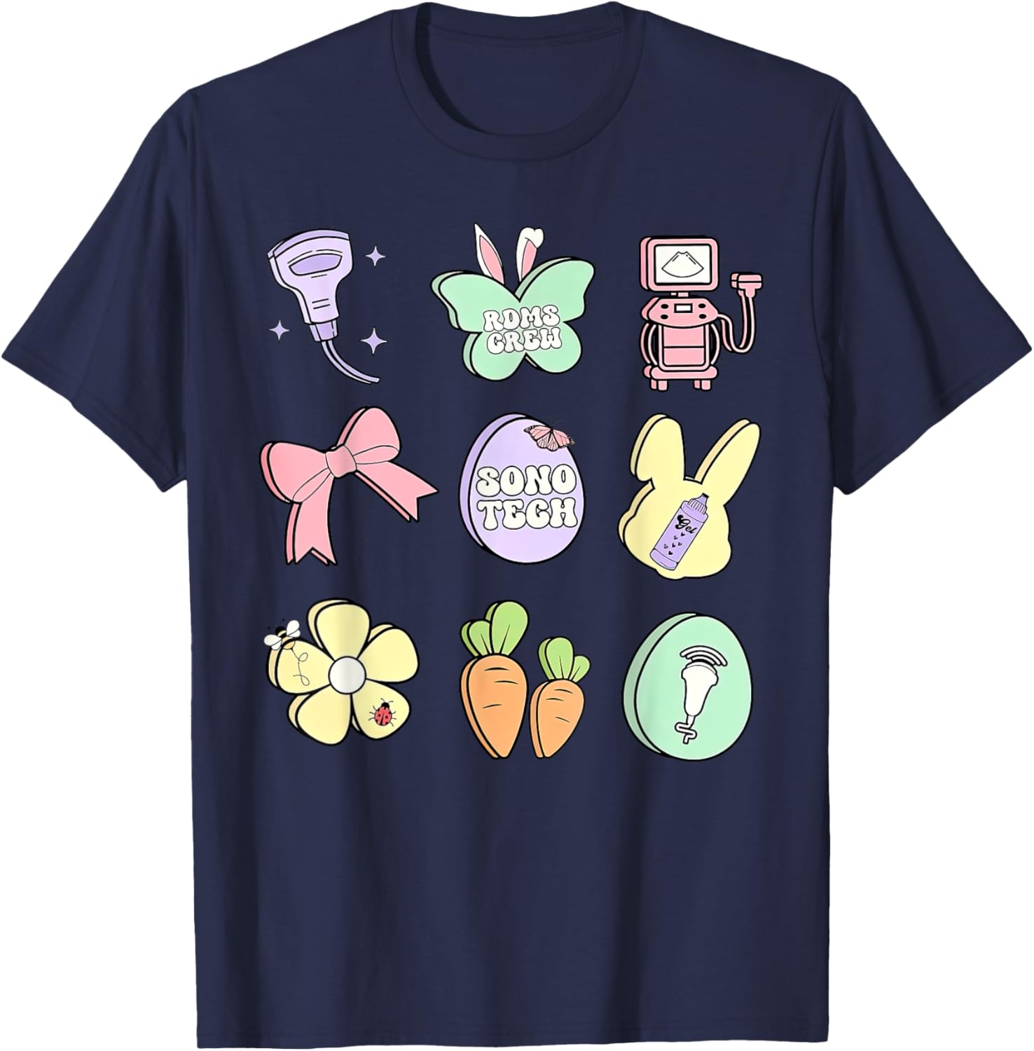 Coquette Bow Sono Tech Sonographer Easter T-Shirt for Ultrasound Lovers - 10