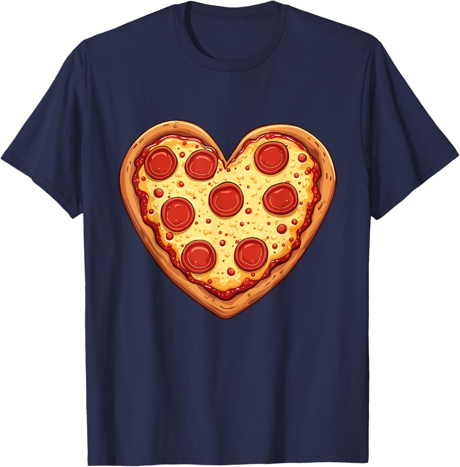 Cute Heart-Shaped Pizza Valentine's Day T-Shirt for Pizza Lovers - 8