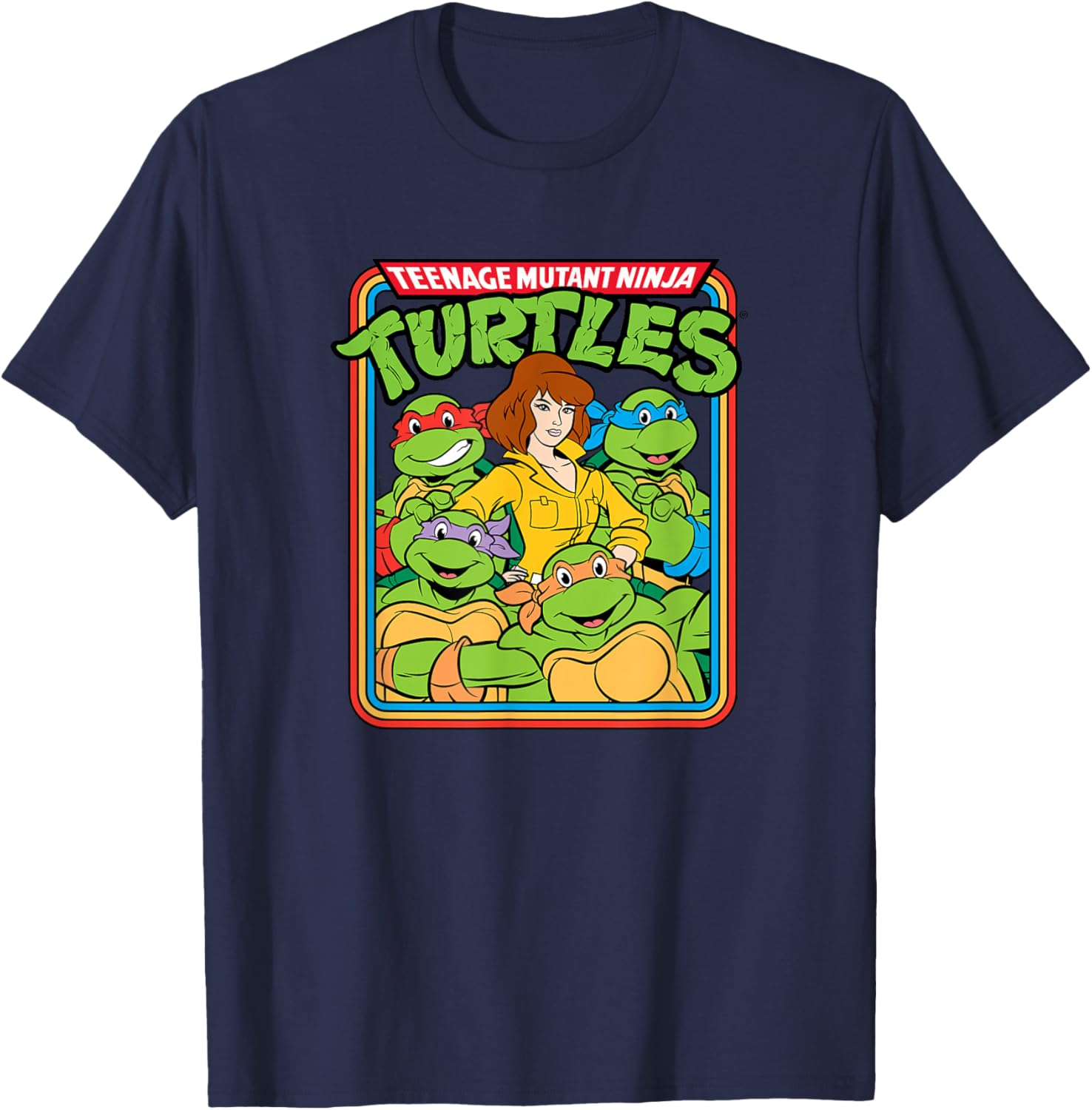 Cool Teenage Mutant Ninja Turtles T-Shirt with Group and April Design - 1