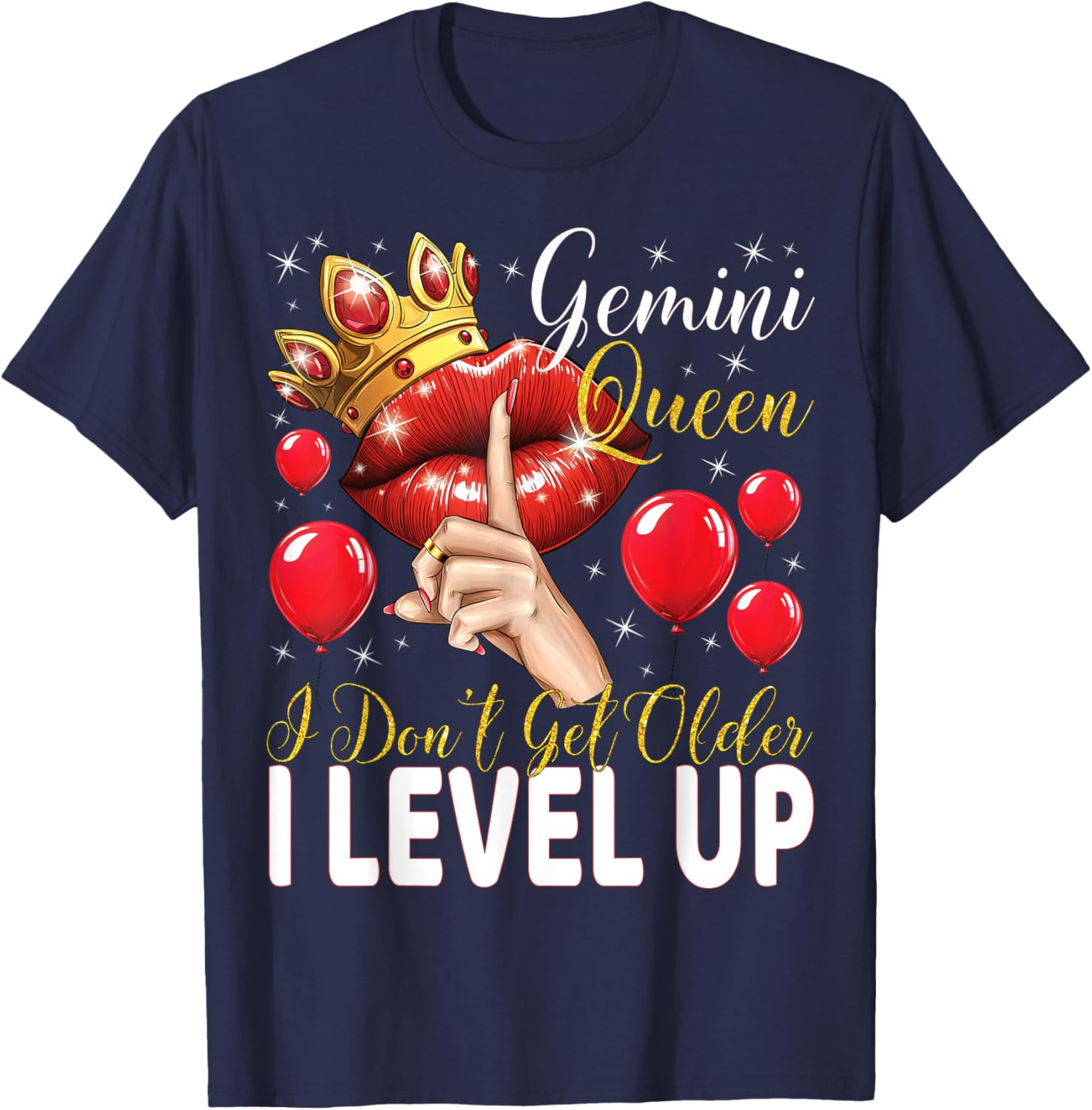 Gemini Queen Level Up Birthday T-Shirt for Fun Celebrations - 1