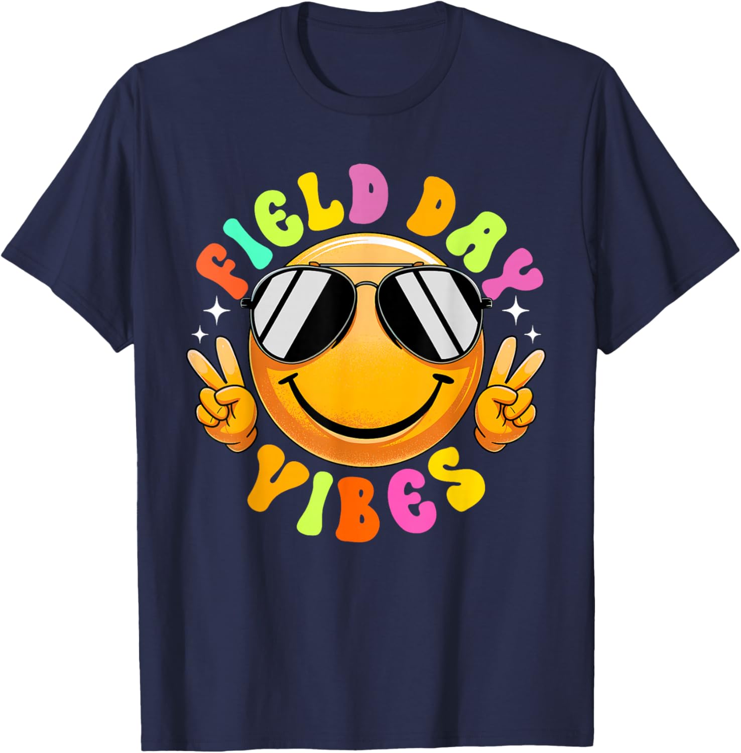 Field Day Vibes Summer Smile Peace Teacher Kids T-Shirt for Fun Times - 14