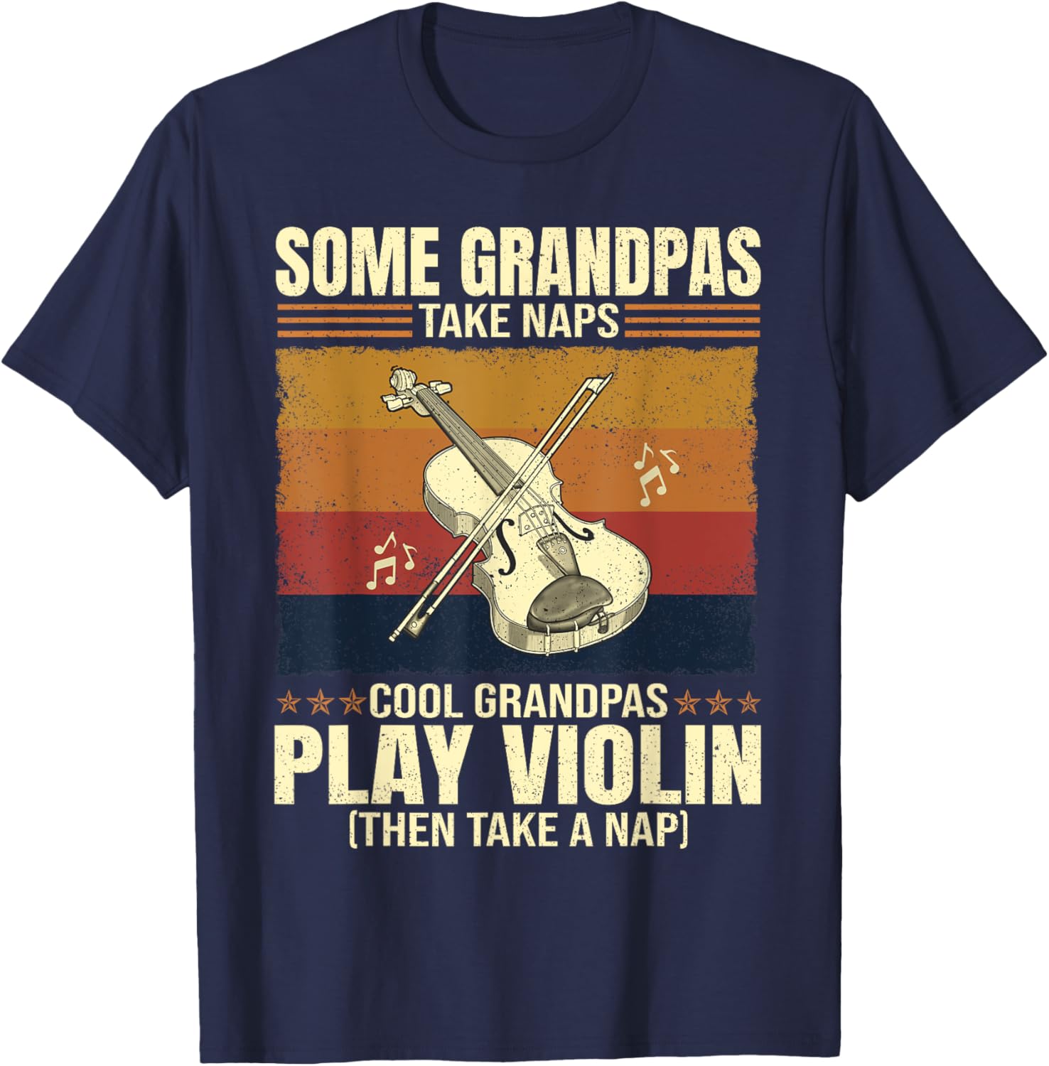 Cool Grandpas Play Violin T-Shirt for Music-Loving Grandfathers - 3