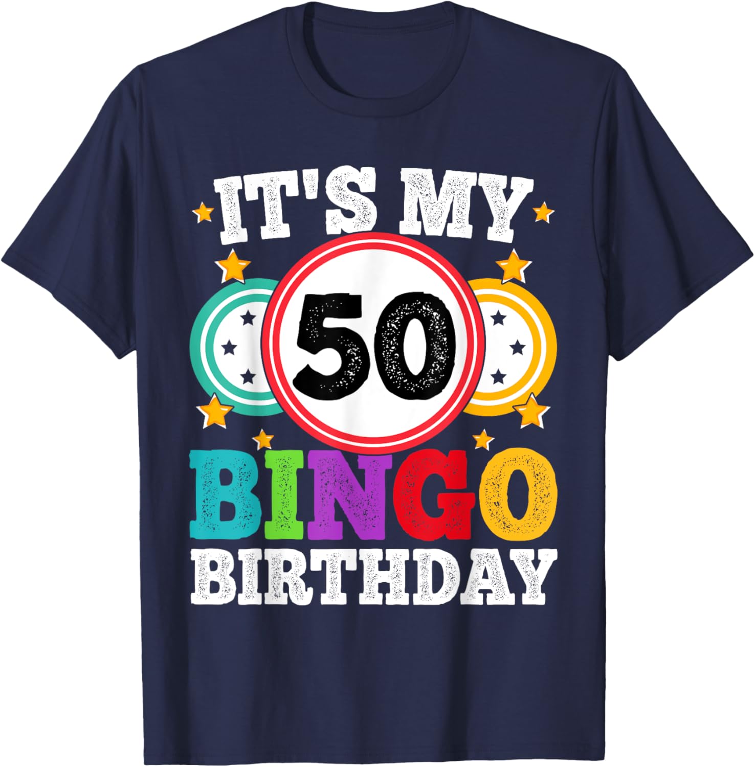 Funny 50th Birthday Bingo T-Shirt for Men and Women Gift Idea - 16