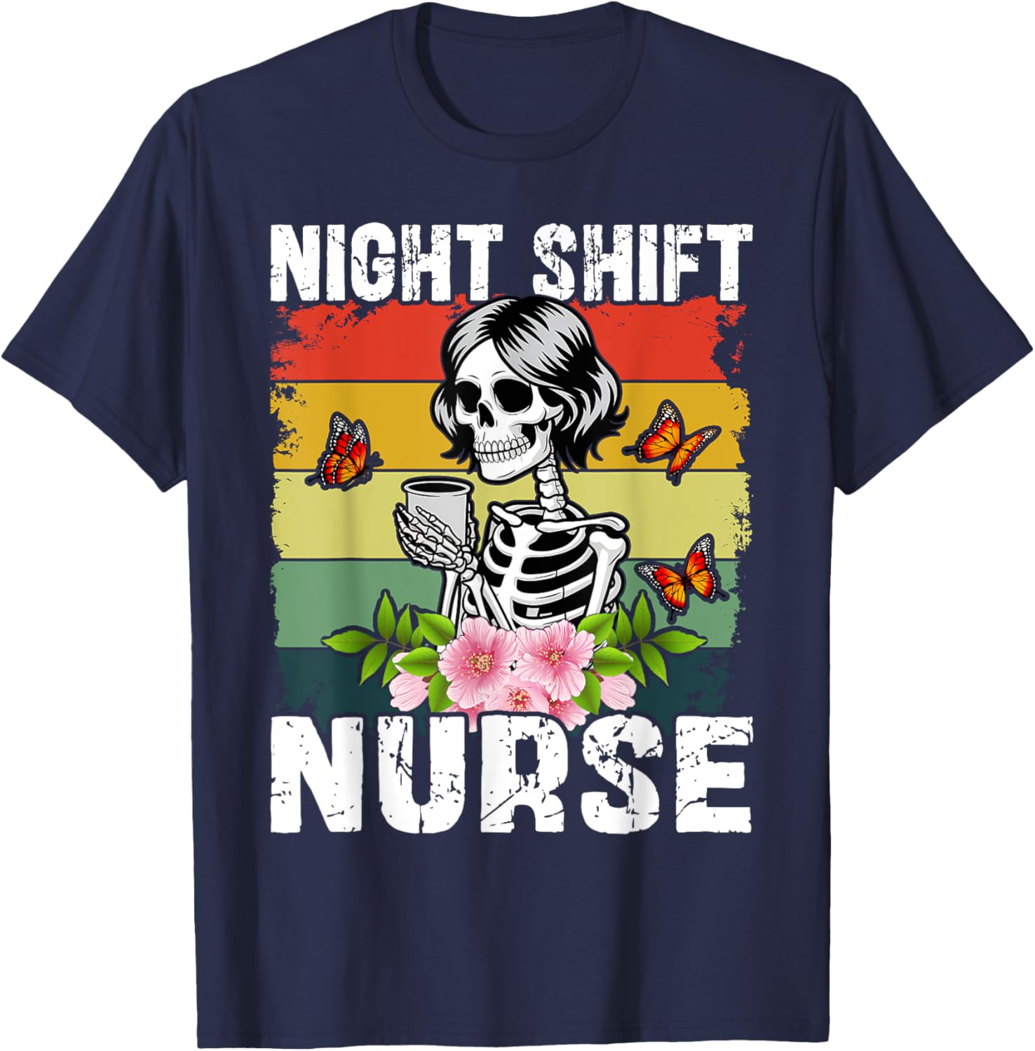 Funny Night Shift Nurse Skeleton T-Shirt for Healthcare Professionals - 2