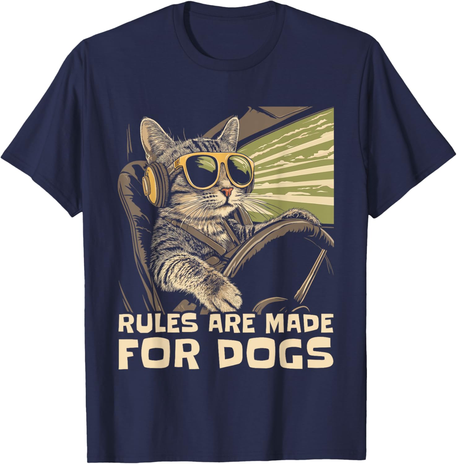 Funny Cat Lover T-Shirt for Men Women and Kids - Rules Are for Dogs - 4