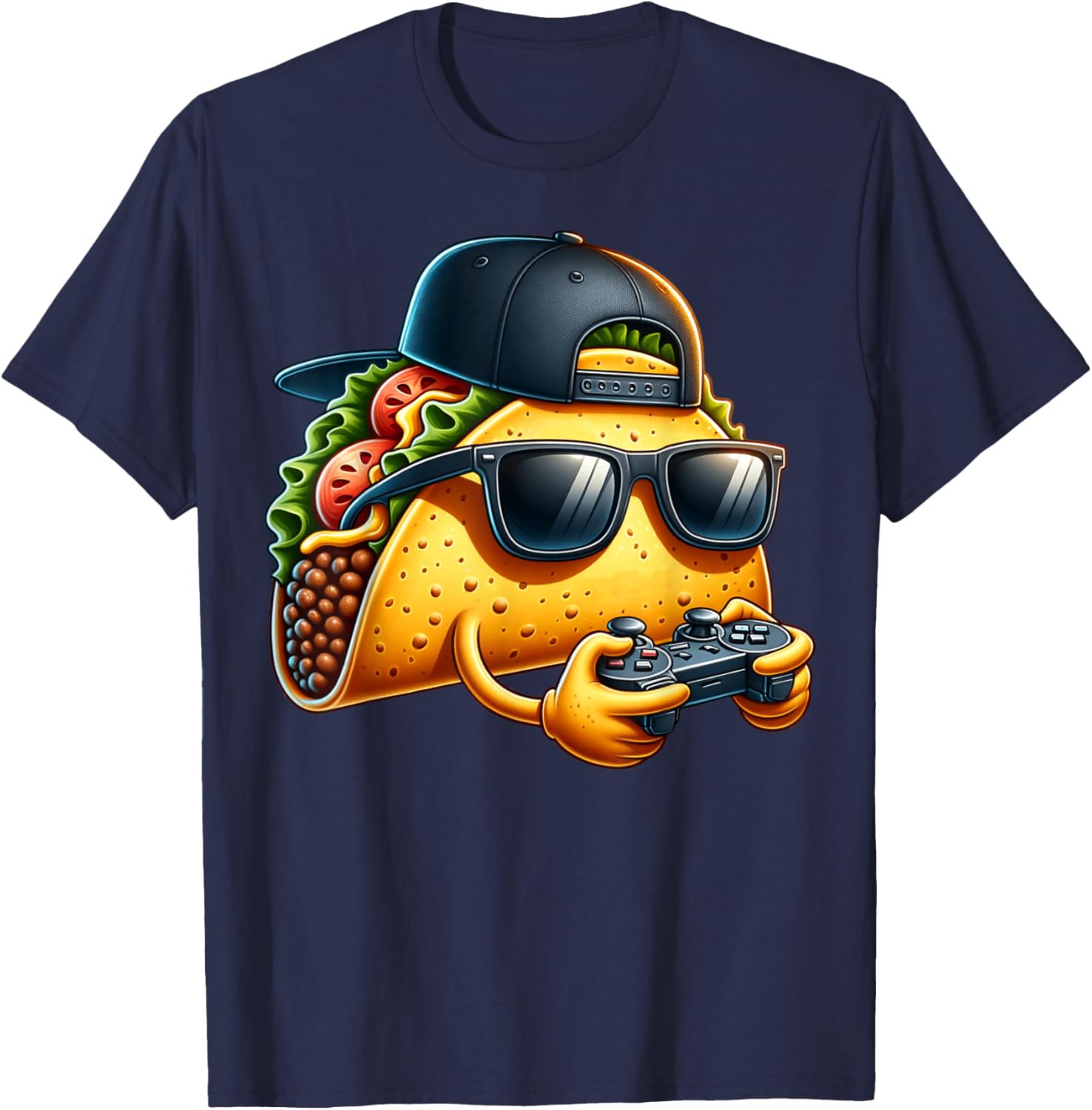 Funny Taco Playing Video Games T-Shirt for Gamers and Taco Lovers - 15