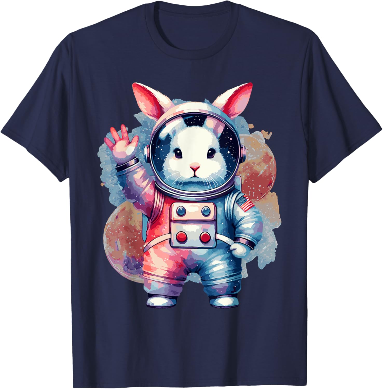 Funny Bunny Rabbit Astronaut Costume Easter T-Shirt for Kids - 17