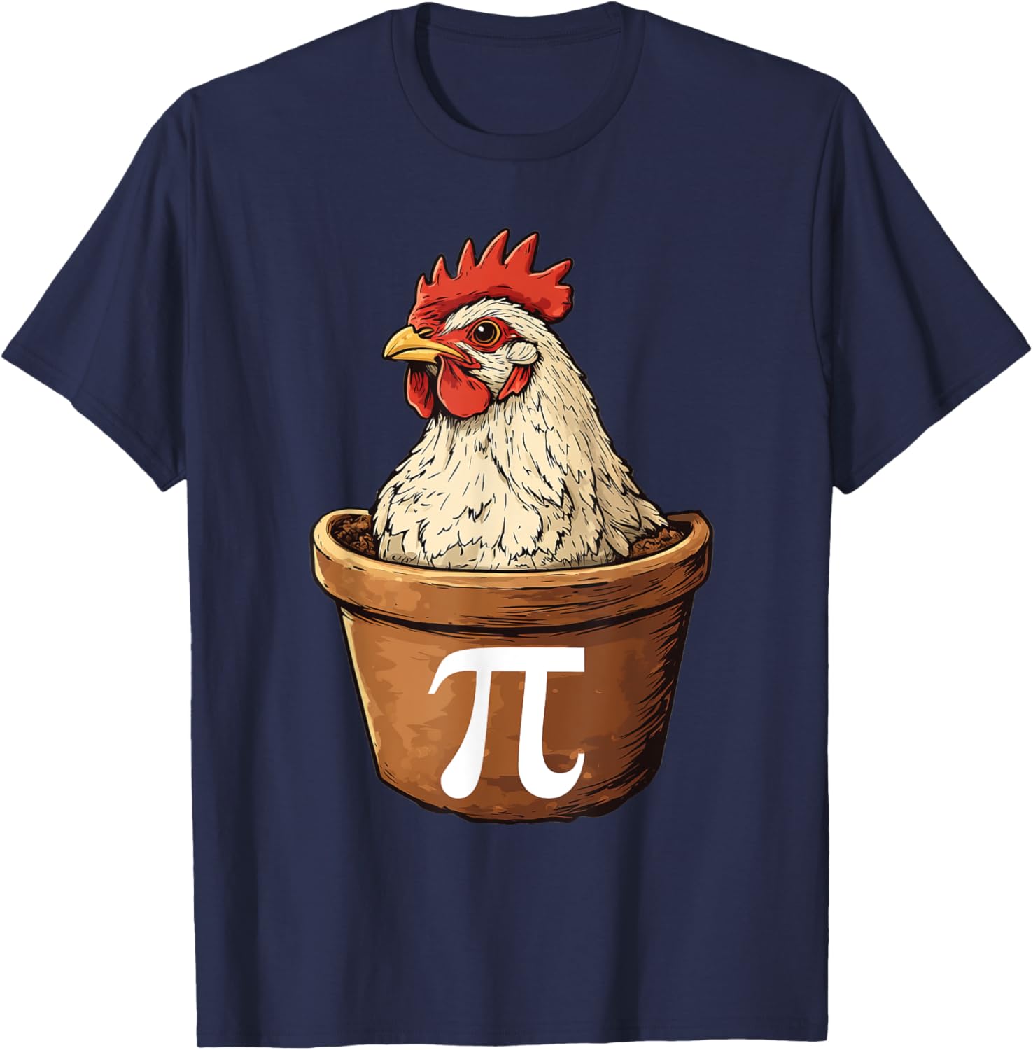 Funny Chicken Pot Pi Math T-Shirt for Math Lovers and Foodies - 8