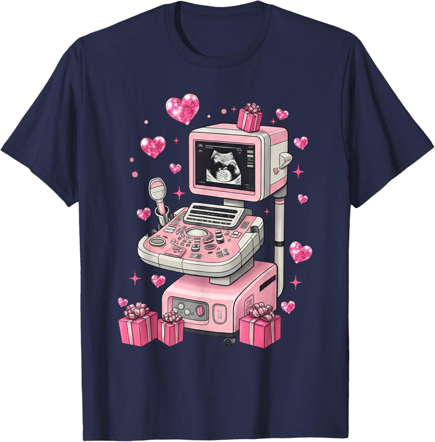 Coquette Bow Sonographer Valentine T-Shirt for Ultrasound Techs - 9