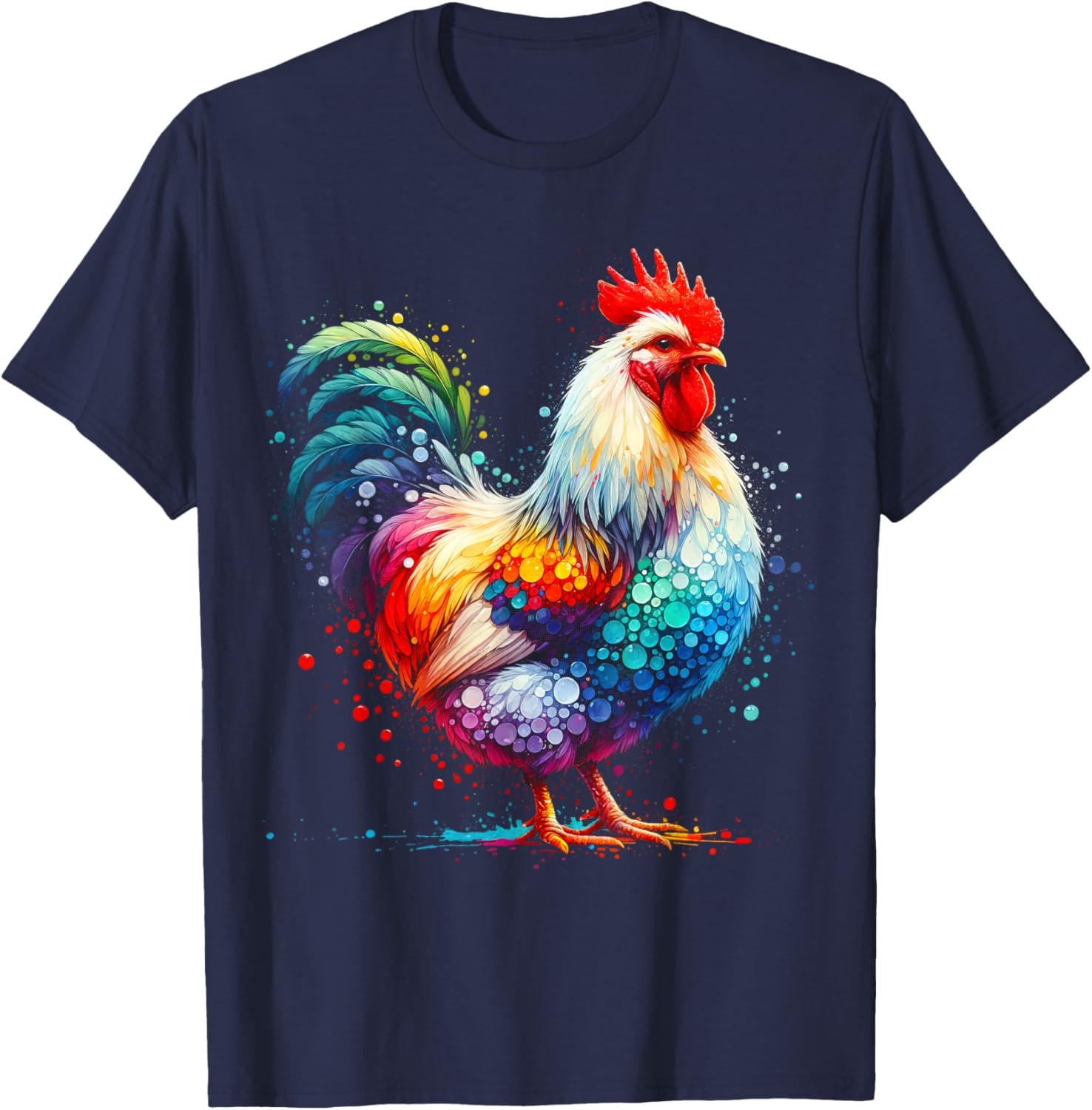 Funny Colorful Chicken Art T-Shirt for Women - Perfect for Farm Lovers - 3