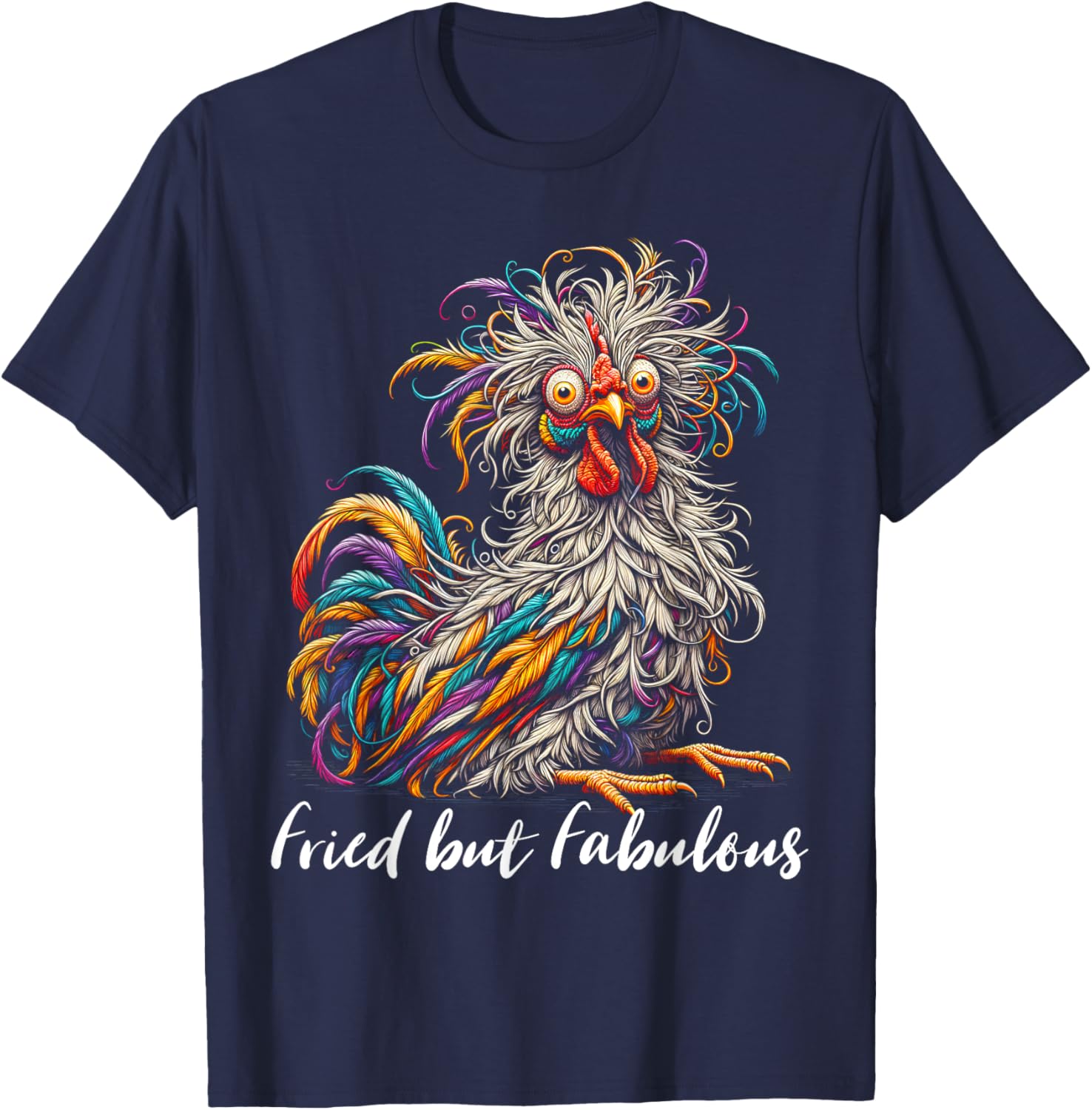 Funny Fried Chicken Love T-Shirt for Women - Fabulous Chicken Graphic Tee - 2