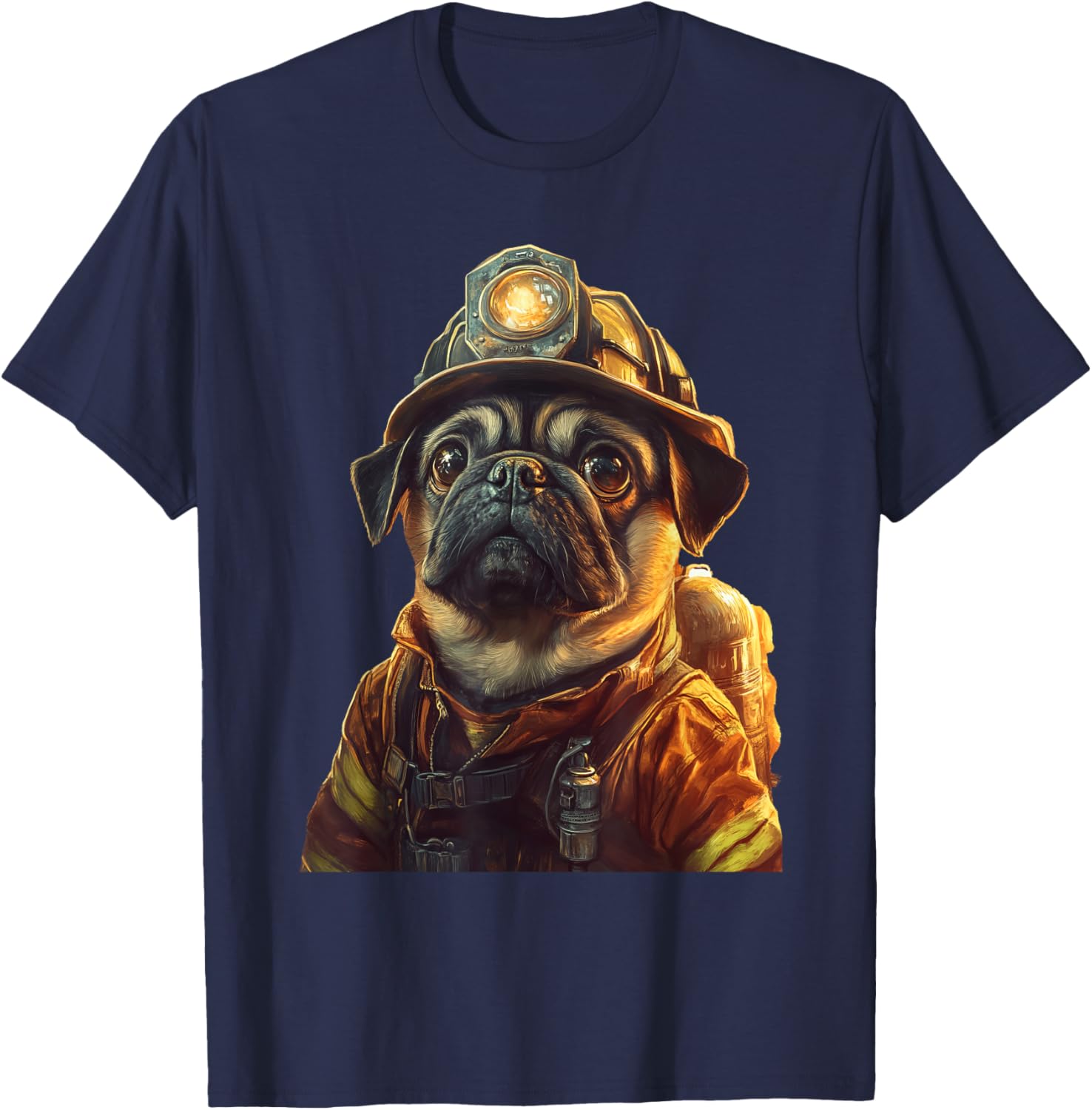 Cute Pug Firefighter T-Shirt for Dog Lovers - Fun and Playful Design - 7