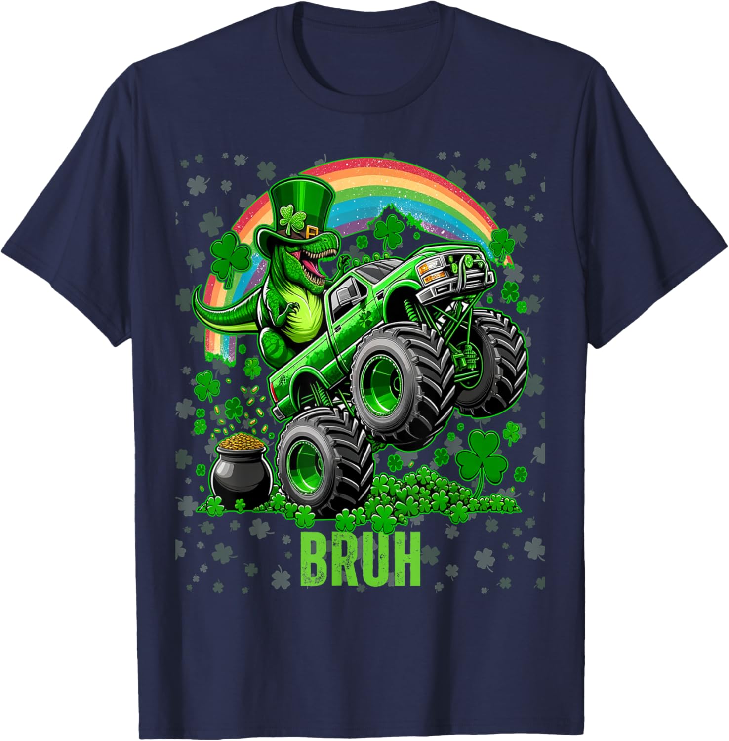 Bruh St Patricks Day Monster Truck Shirt for Festive Fun and Style - 9