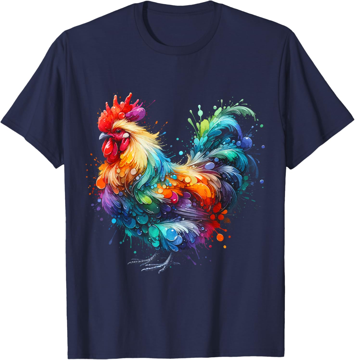 Funny Colorful Chicken Art T-Shirt for Women - Perfect Gift for Chicken Lovers - 3