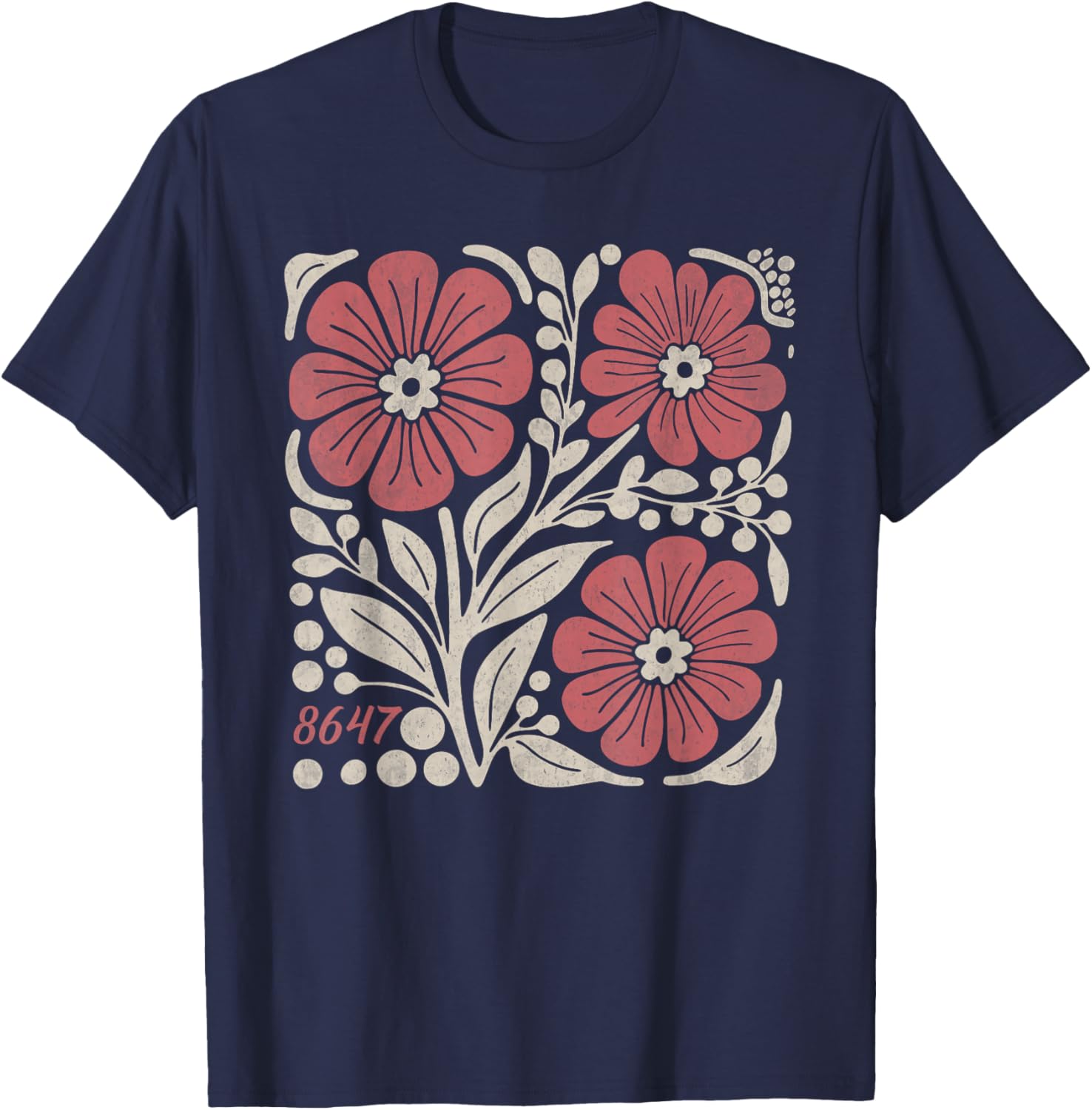 Floral Boho Anti Trump 86 47 T-Shirt for Stylish Casual Wear - 19