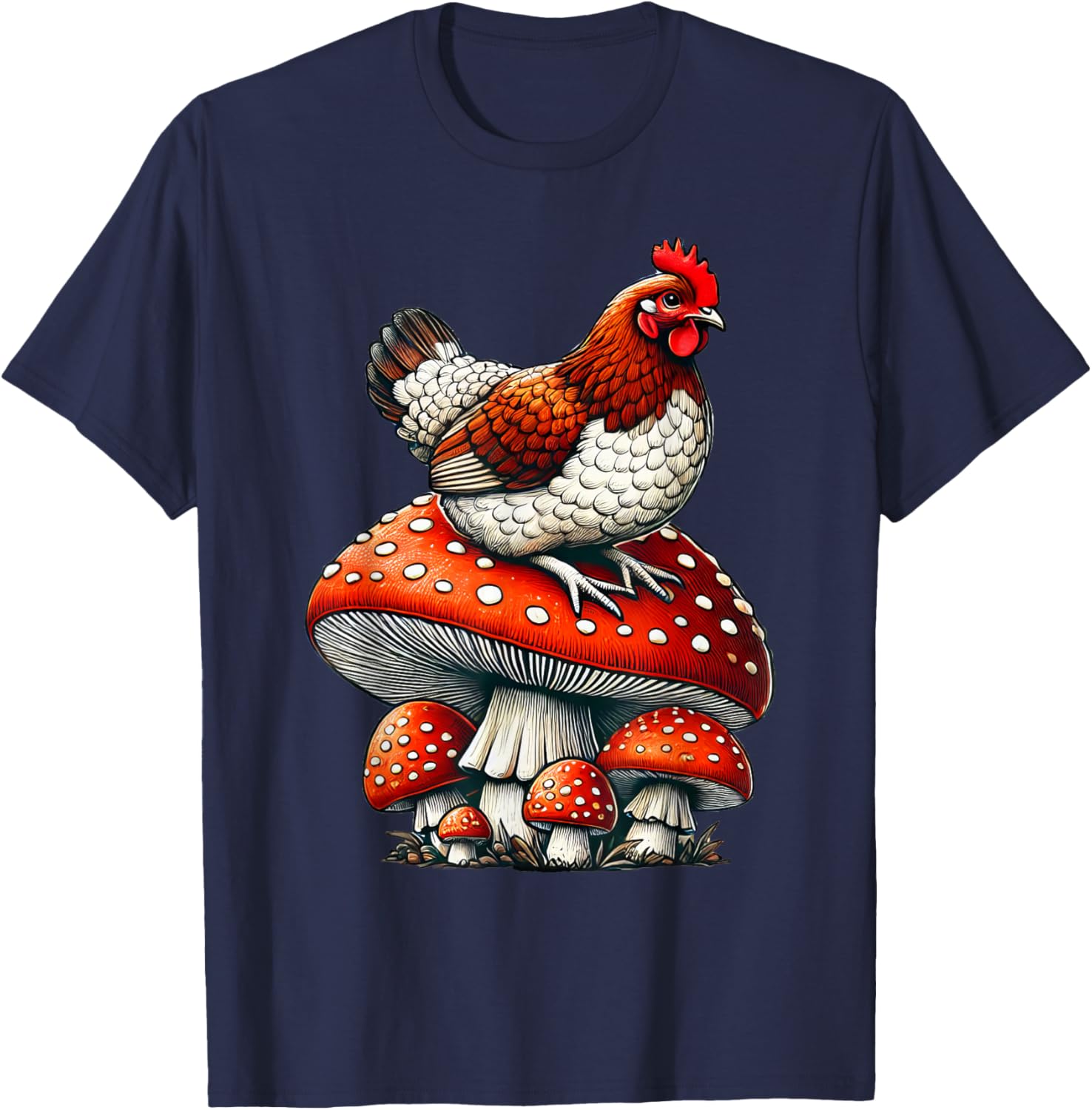Cute Chicken Mushroom T-Shirt for Fun and Stylish Casual Wear - 12
