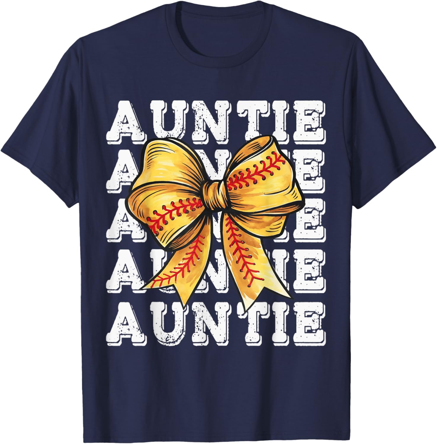 Coquette Softball Auntie Matching Family Bow T-Shirt for Fun Moments - 5