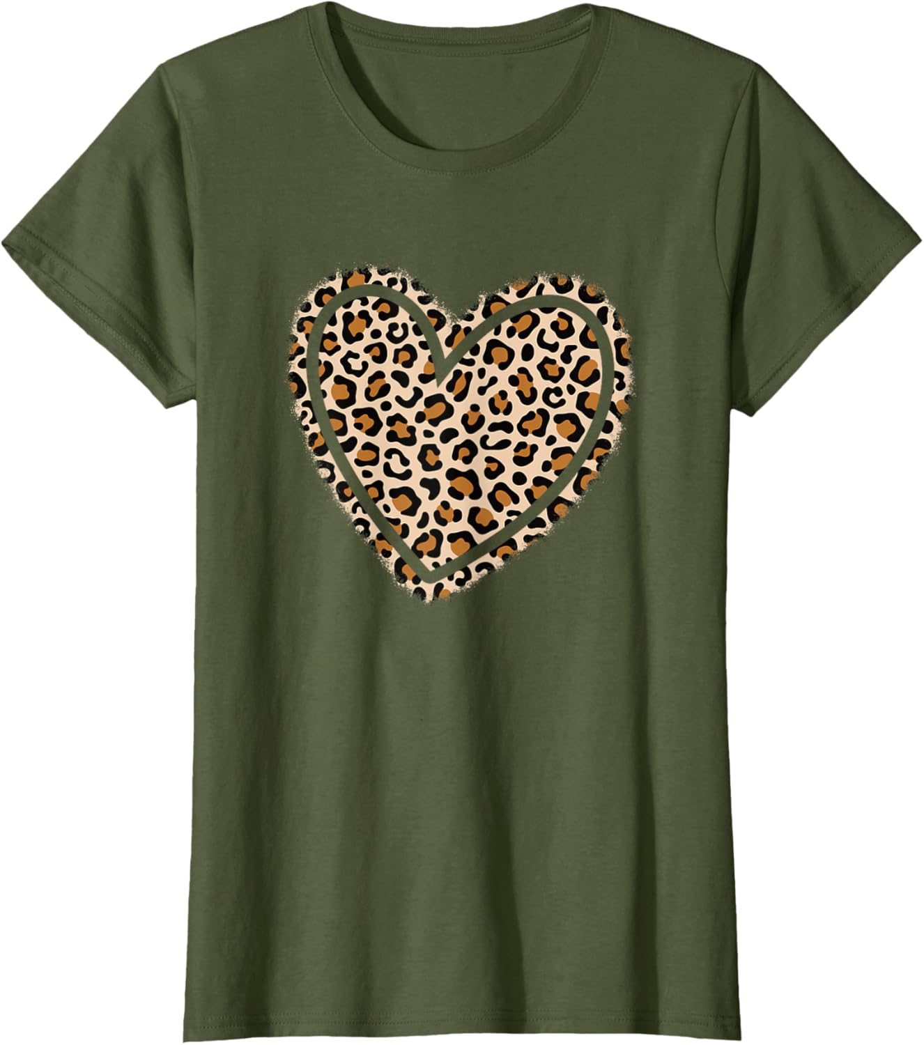 Cute Leopard Print Heart T-Shirt for Women and Girls - Stylish Apparel - 13