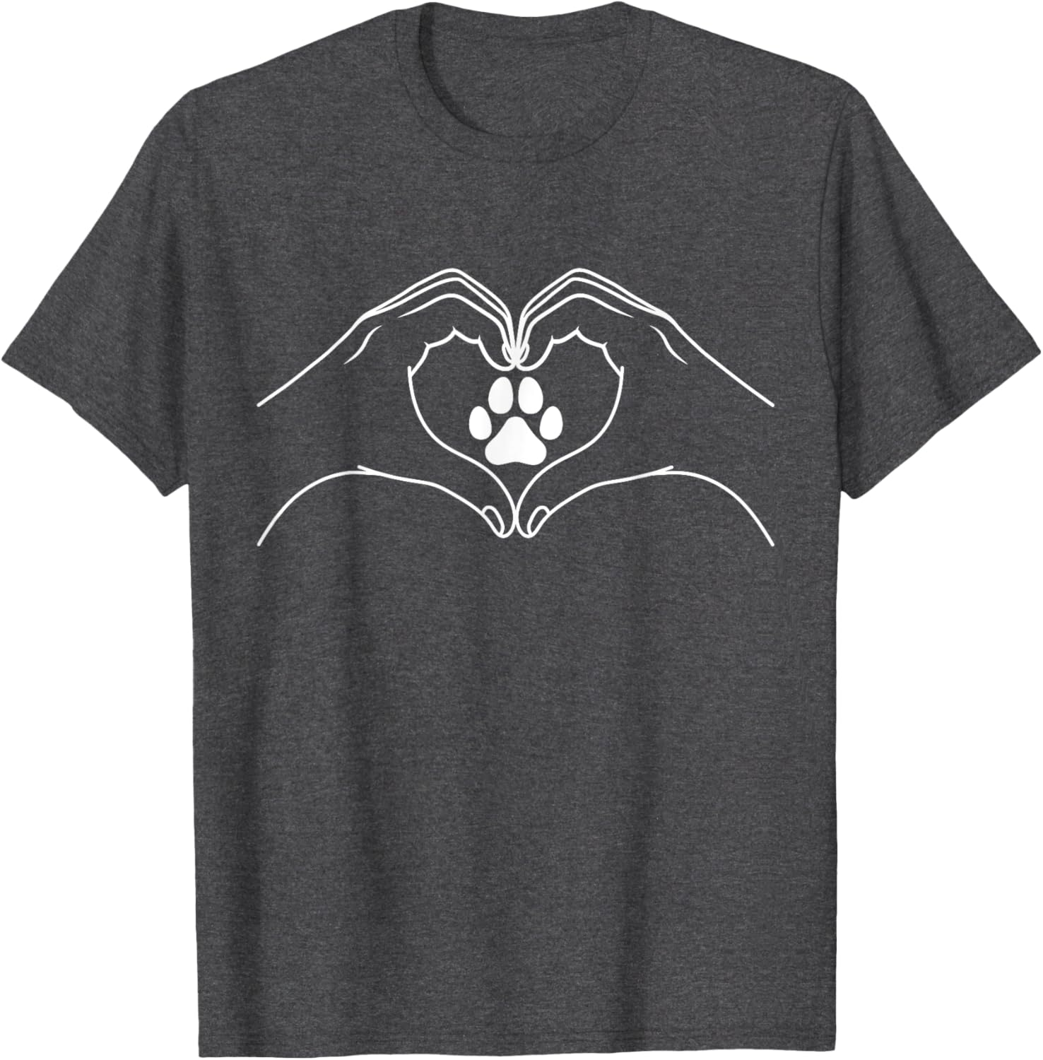 Cute Cat Dog Paw Print Heart T-Shirt for Pet Lovers and Friends - 13