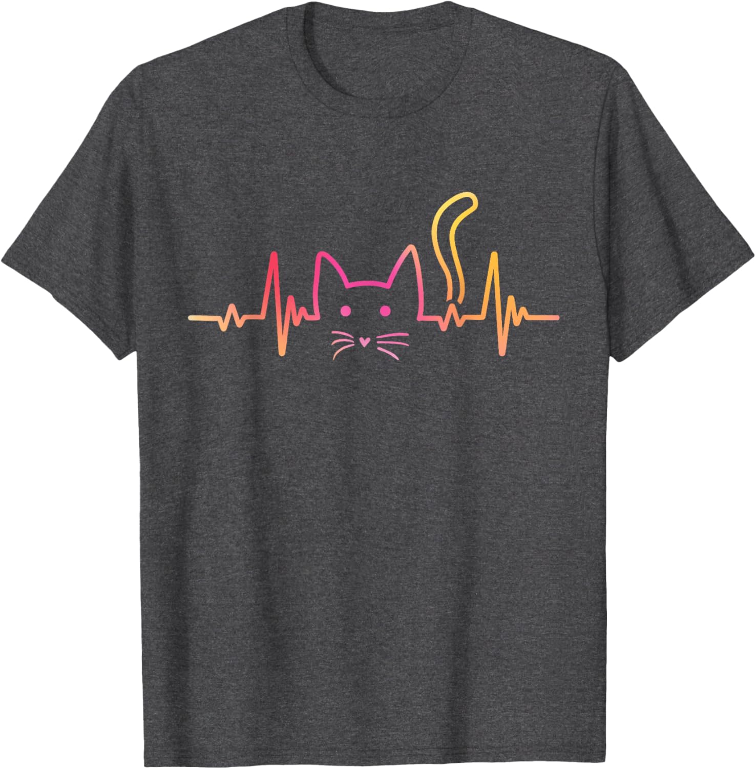 Fluffy Paws and Cuddles Heartbeat Cat Lover T-Shirt for Men and Women - 10