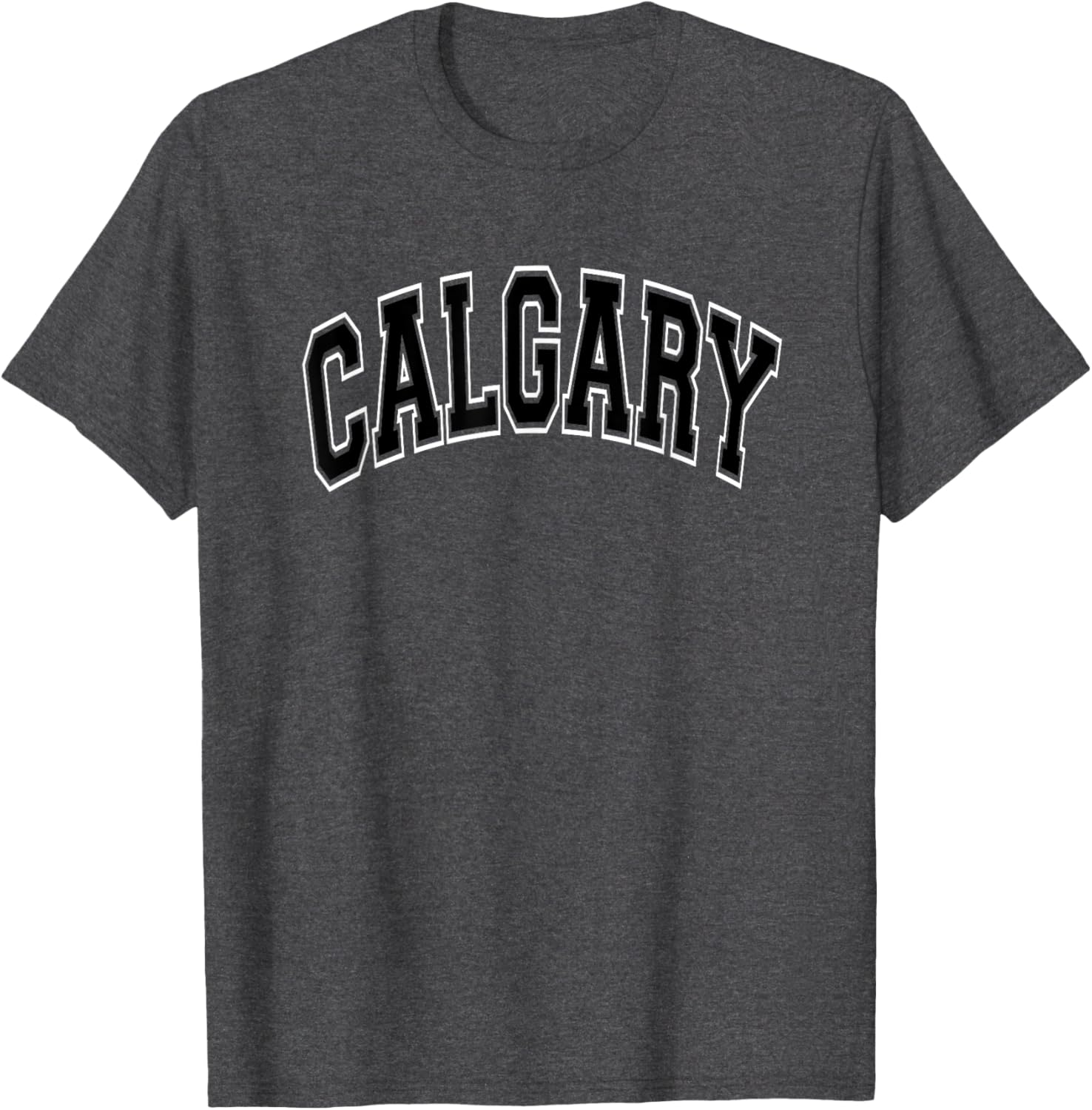 Calgary Arched Black Text T-Shirt Comfortable Casual Wear for Everyday Style - 21