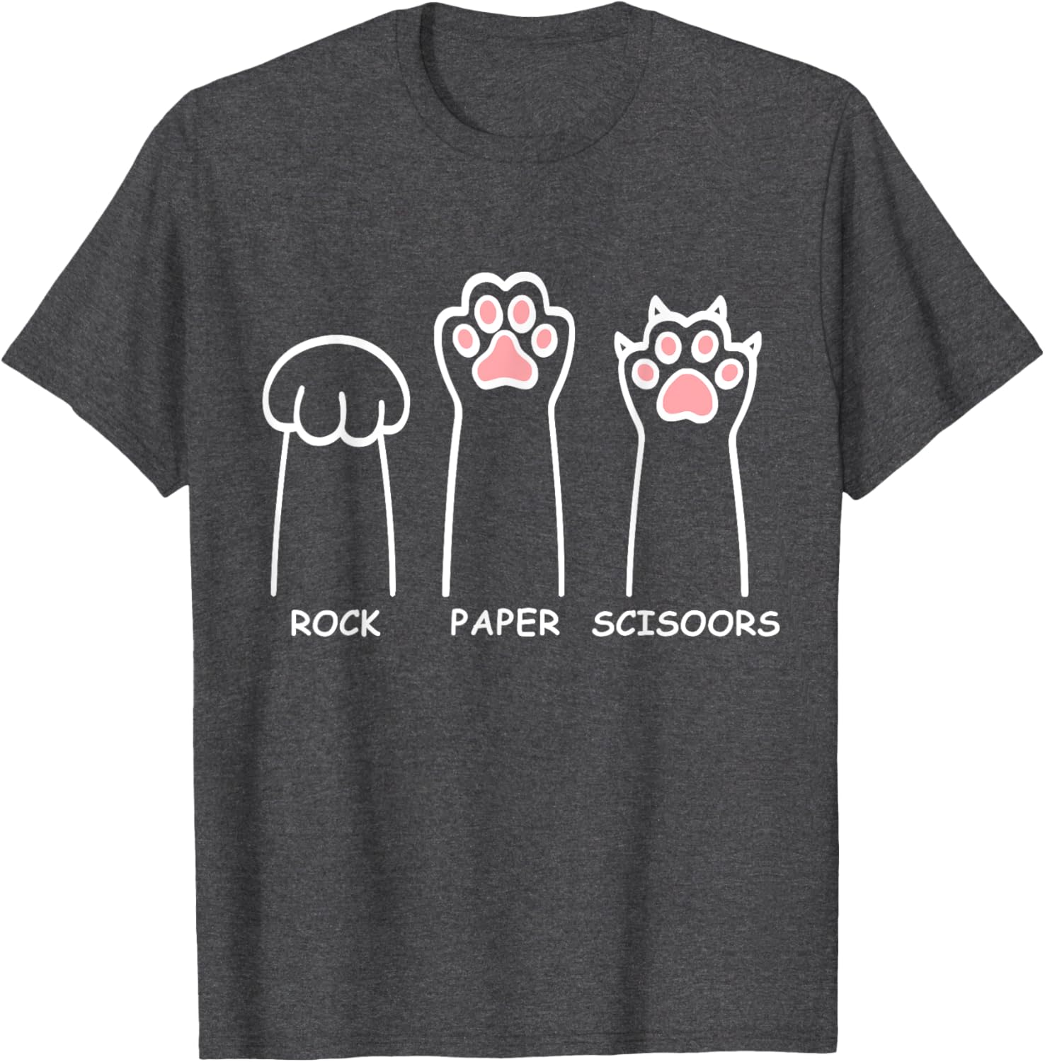 Funny Cat Paws Rock Paper Scissors T-Shirt for Men and Women - 5