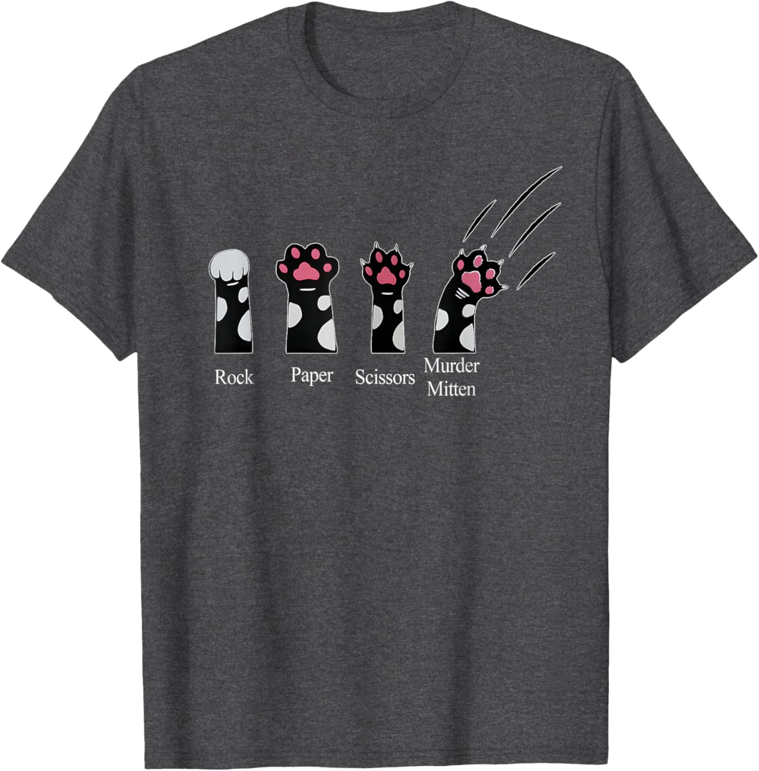 Cute Cats Rock Paper Scissors Murder Mittens Funny T-Shirt for Cat Lovers - 24
