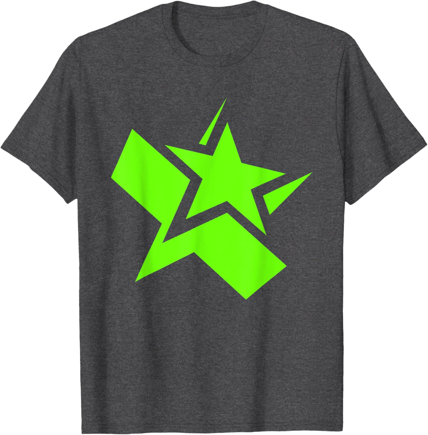 Green Chunky Star Graphic T-Shirt for Stylish Casual Wear - 17