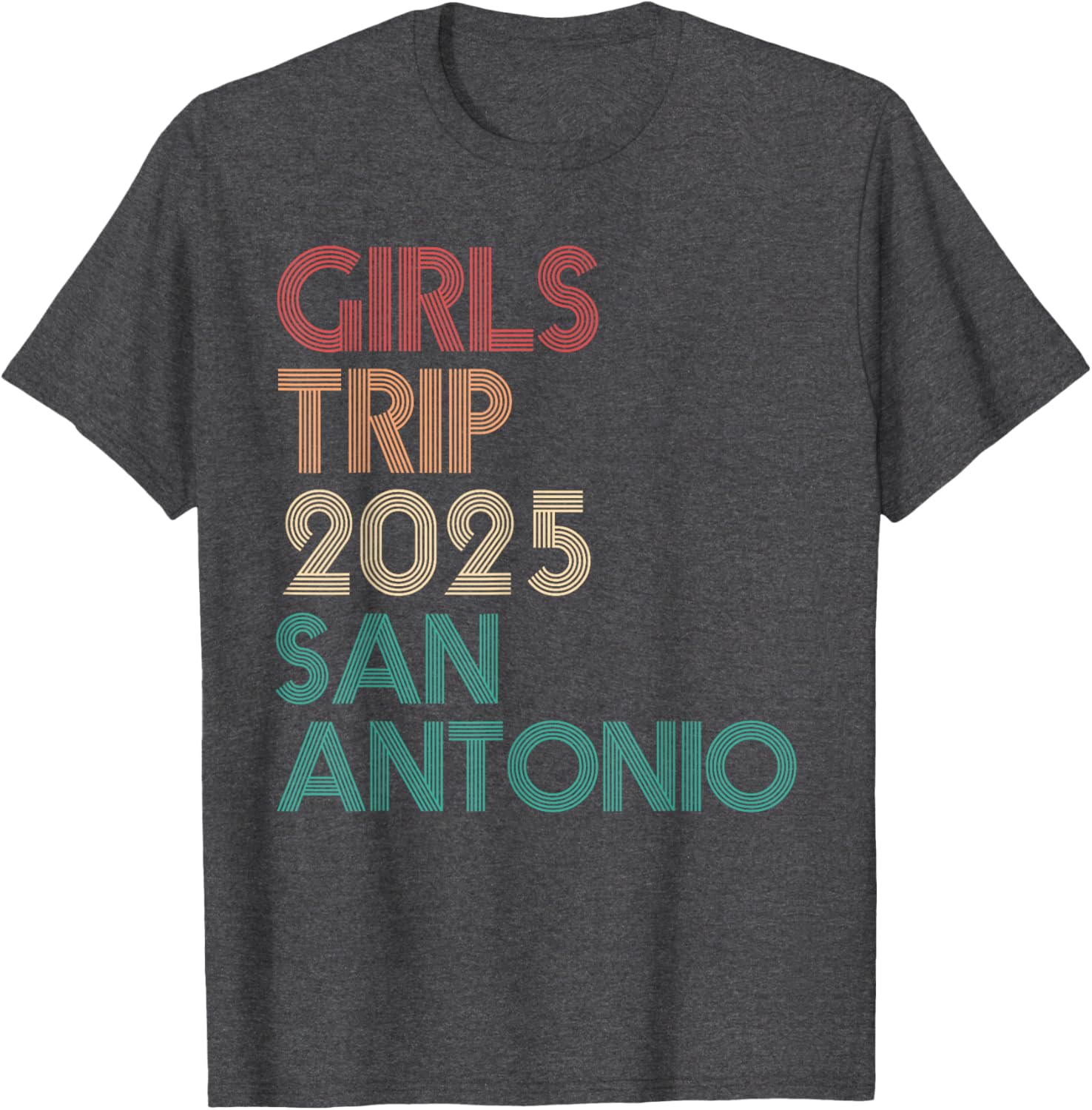 Girls Trip San Antonio Texas 2025 Retro Summer Vacation T-Shirt - 4