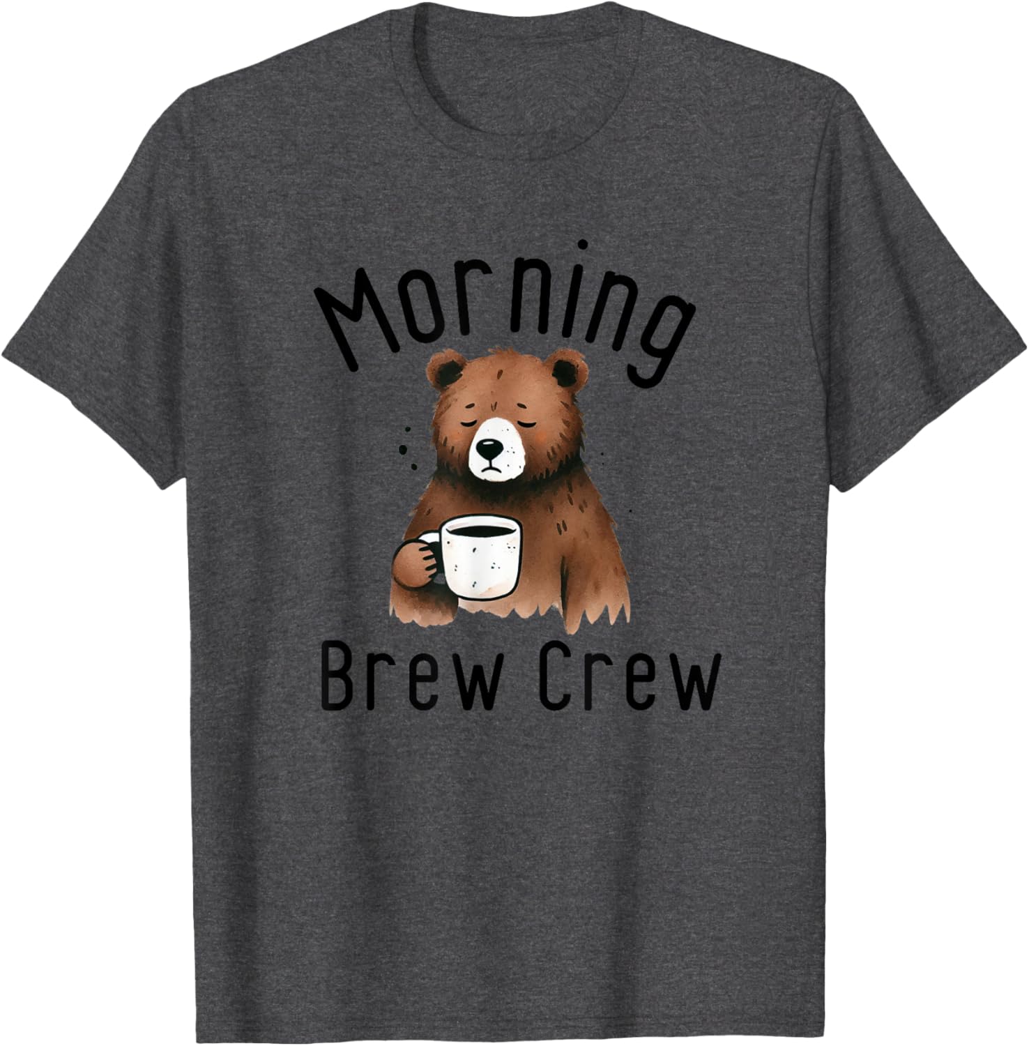 Funny Coffee Lovers Cute Bear T-Shirt for Morning Brew Enthusiasts - 1