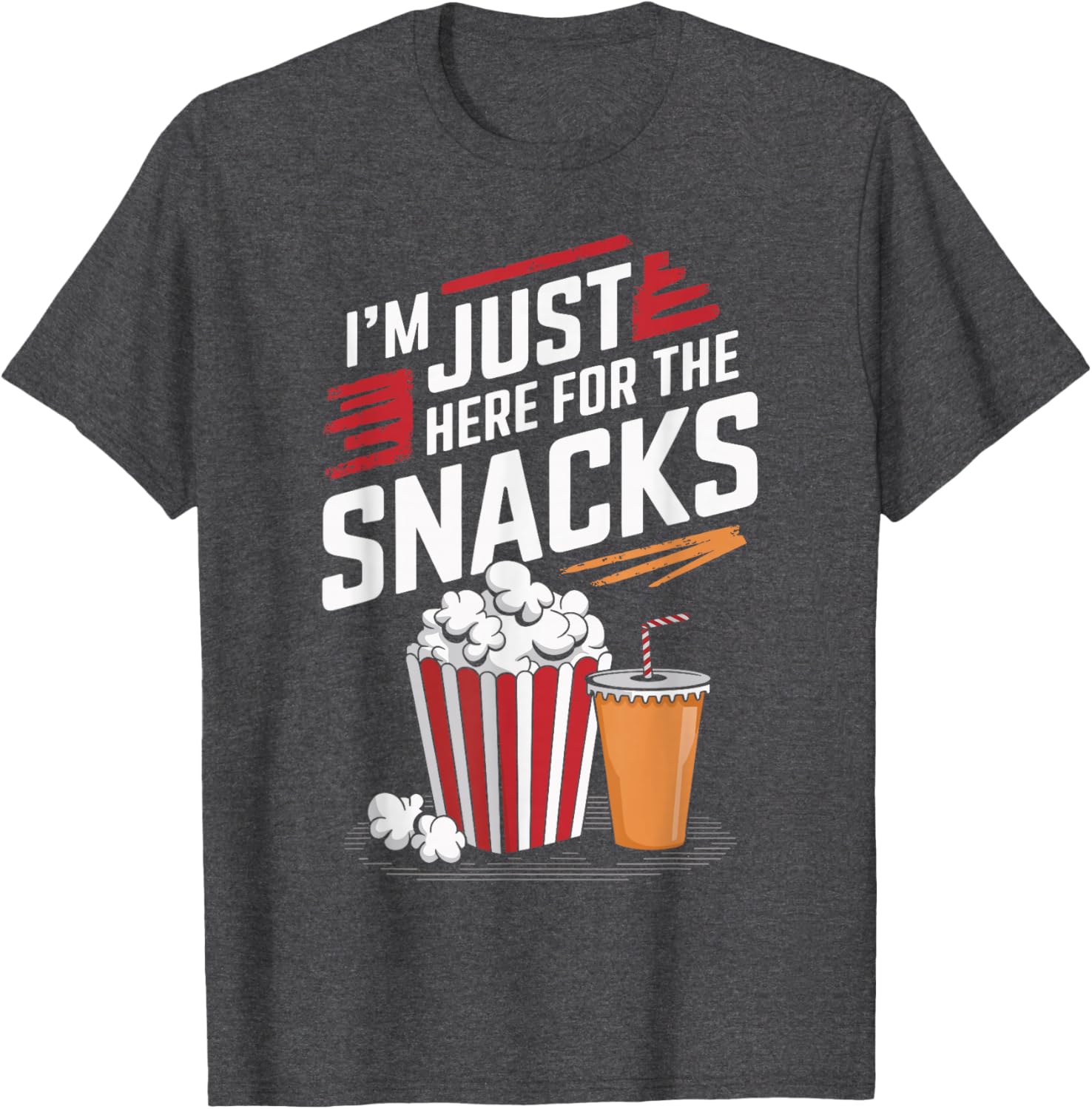 Funny Food Lover T-Shirt I'm Just Here For The Snacks Gift for Foodies - 18