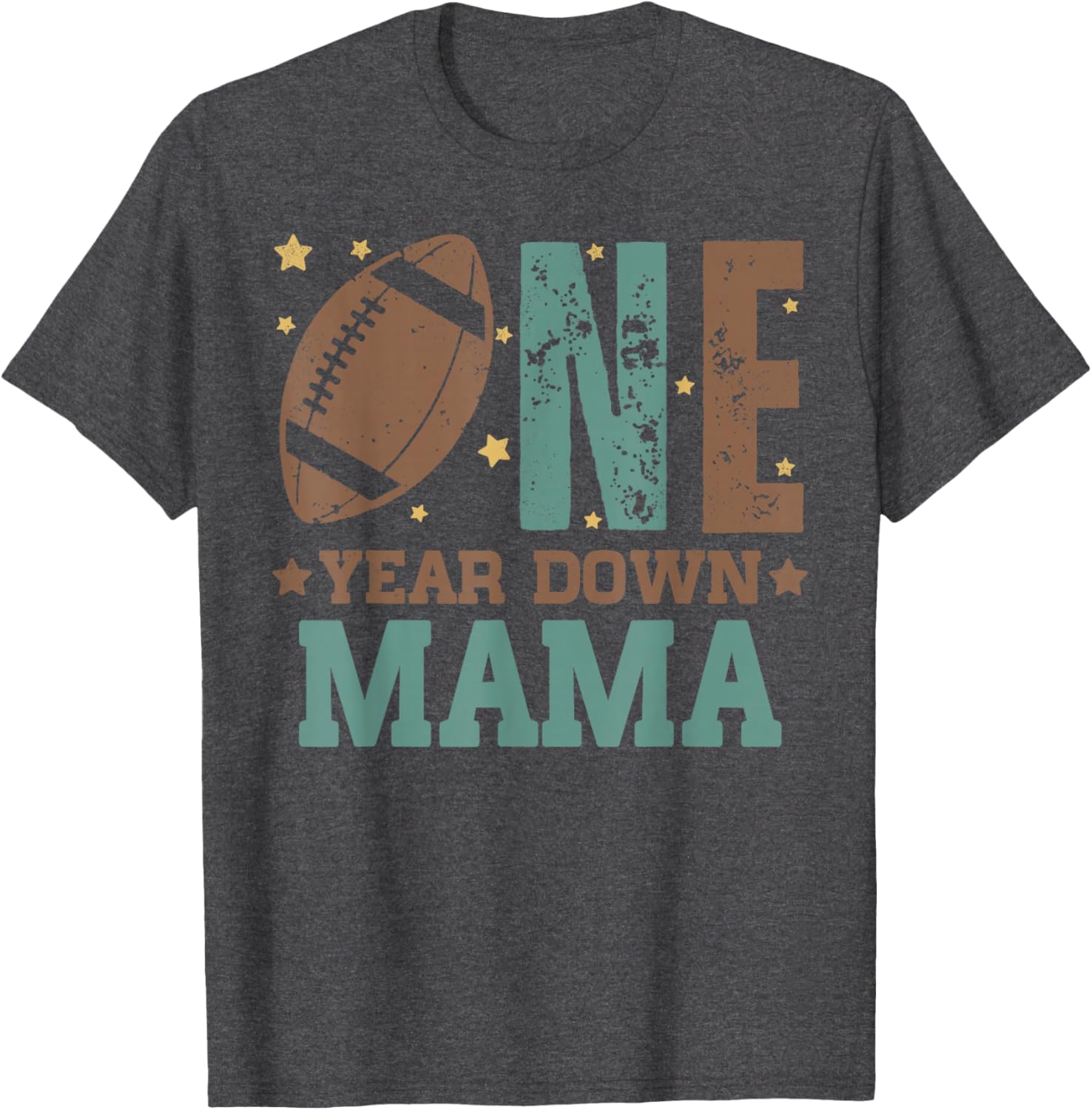 Cute Mama of 1 Year Old Football Birthday Party T-Shirt for Moms - 5