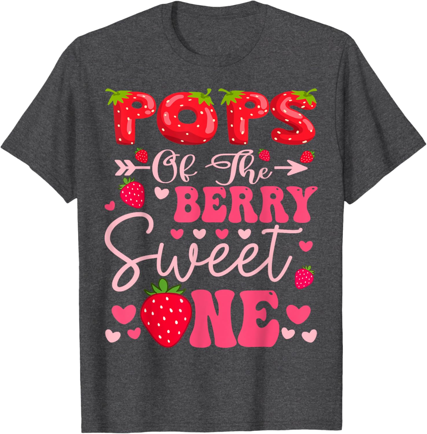 Cute Strawberry 1st Birthday Girl T-Shirt for Sweet Celebrations - 1