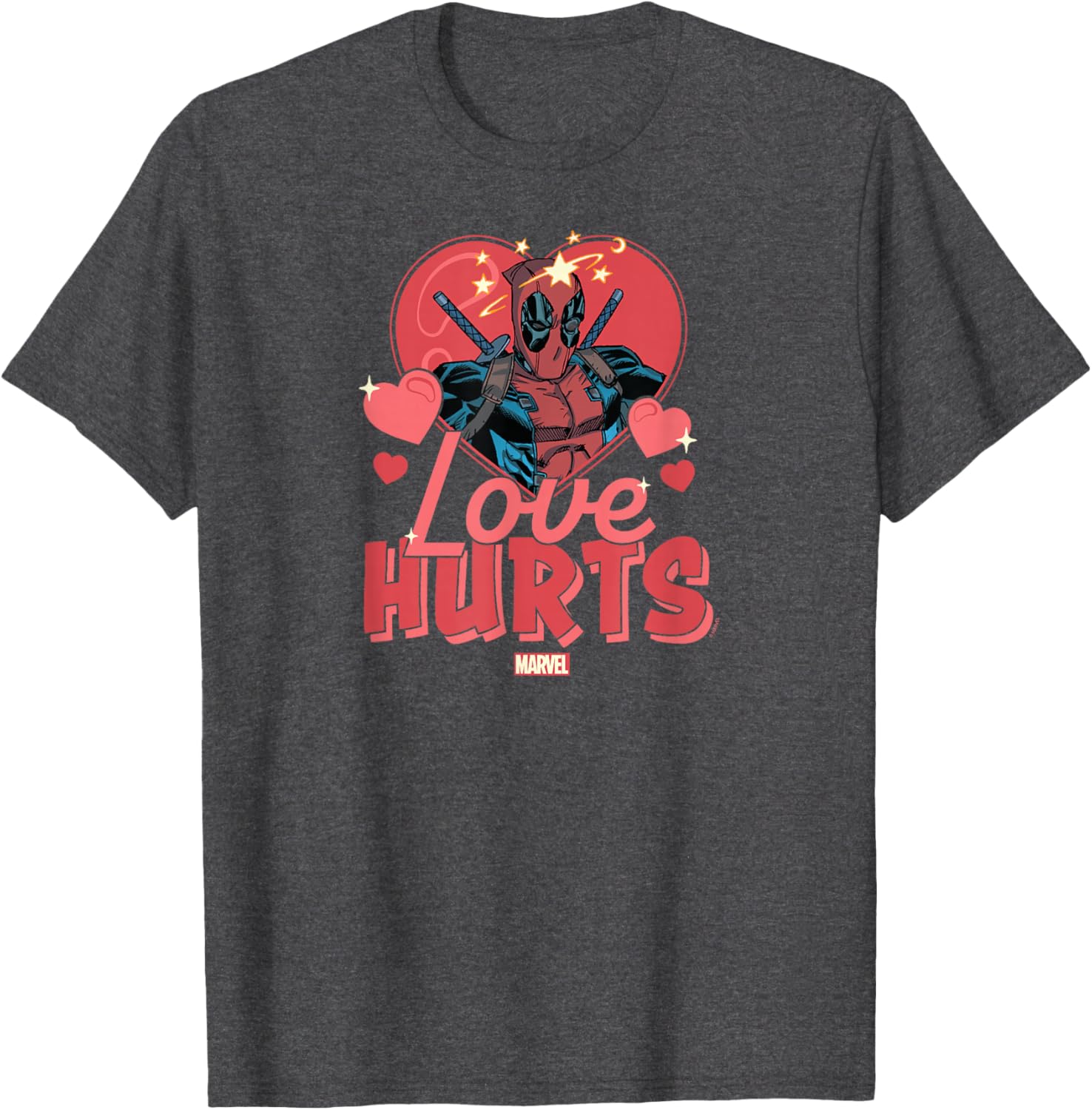 Deadpool Love Hurts Valentine's Day T-Shirt for Comic Fans and Couples - 1
