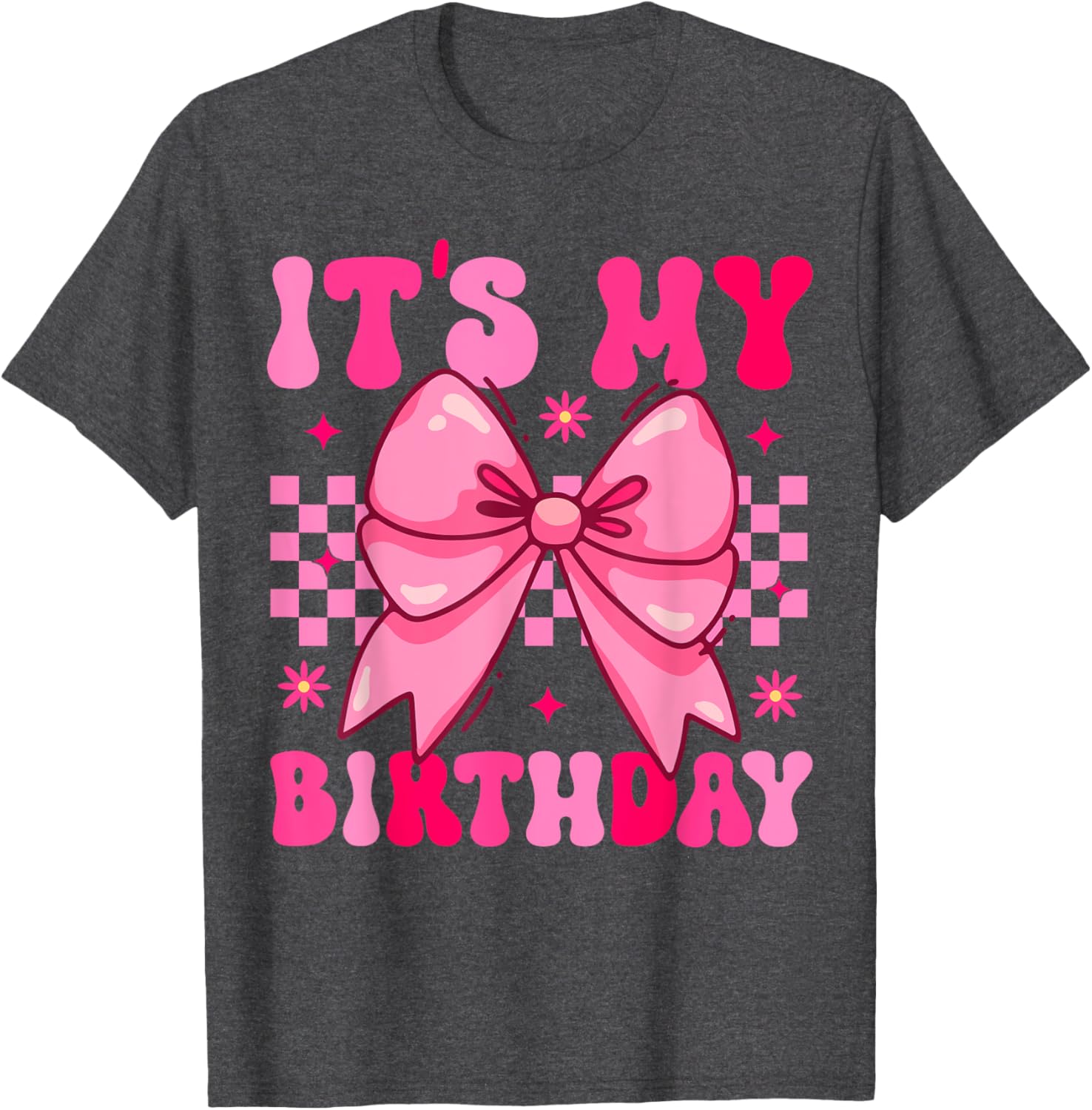 Groovy It's My Birthday Bow T-Shirt for Girls and Teens Perfect Gift - 7