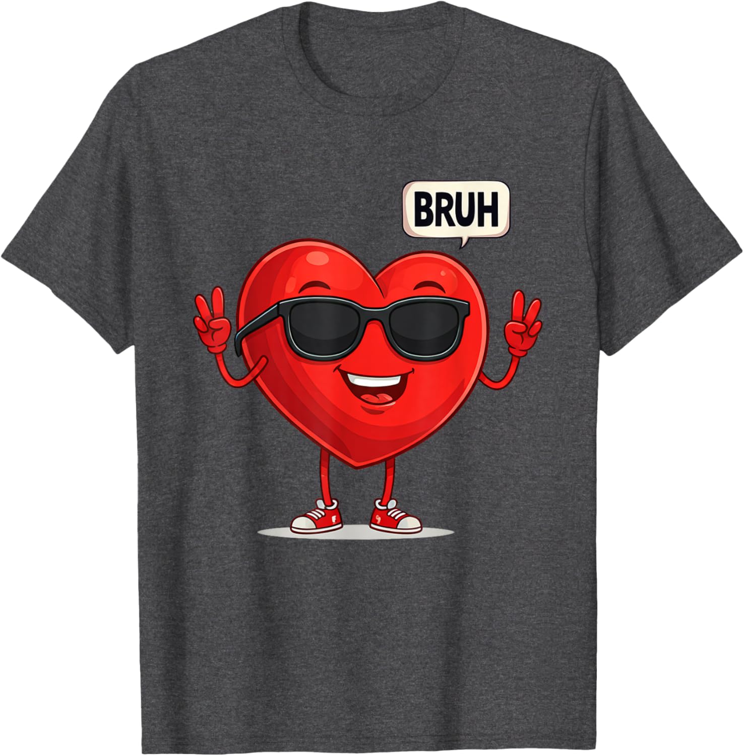 BRUH Valentine's Day Heart Humor Meme Graphic T-Shirt for Men and Women - 15