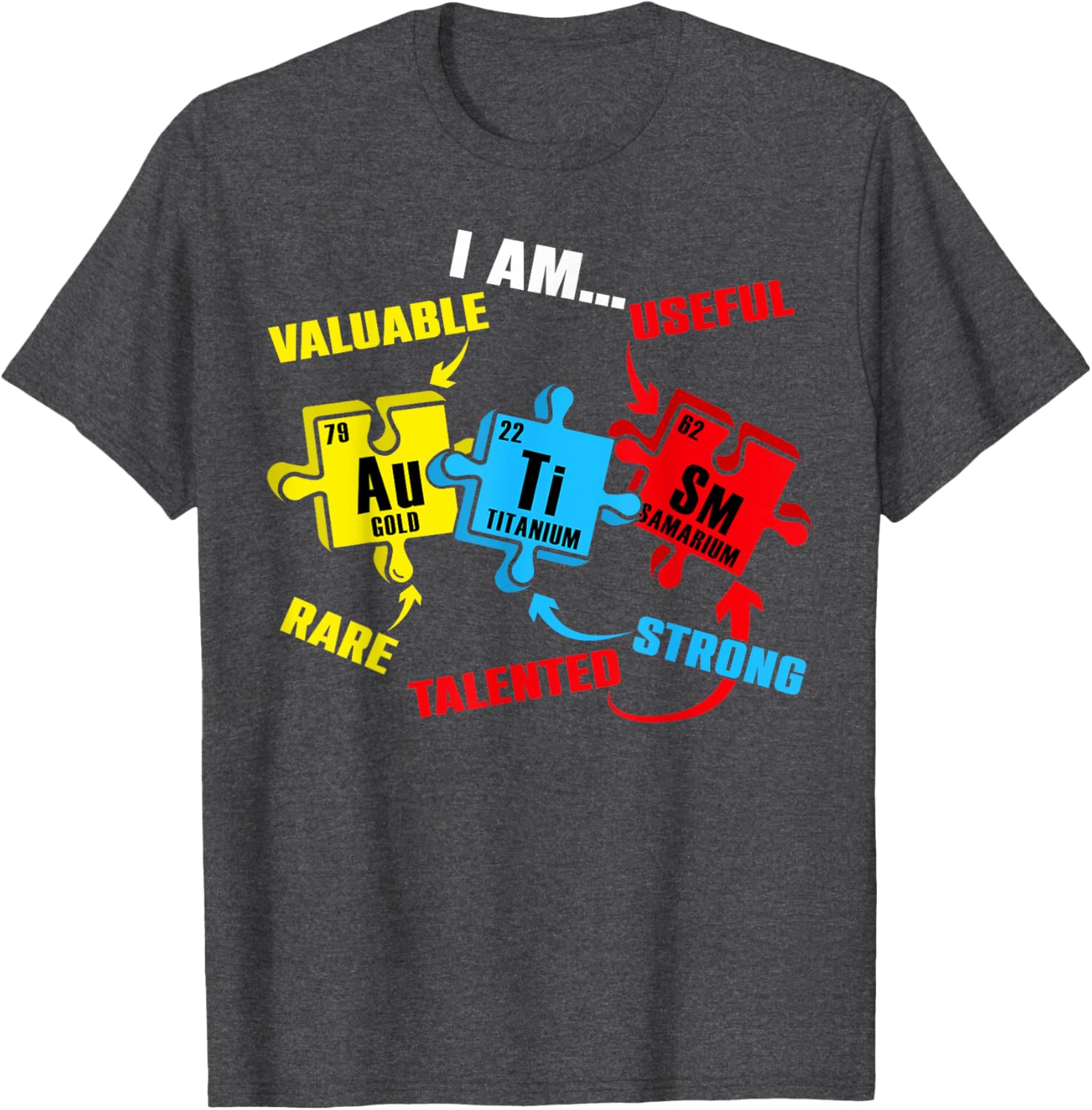 Chemistry Elements Periodic Table Puzzle T-Shirt for Autism Awareness - 22