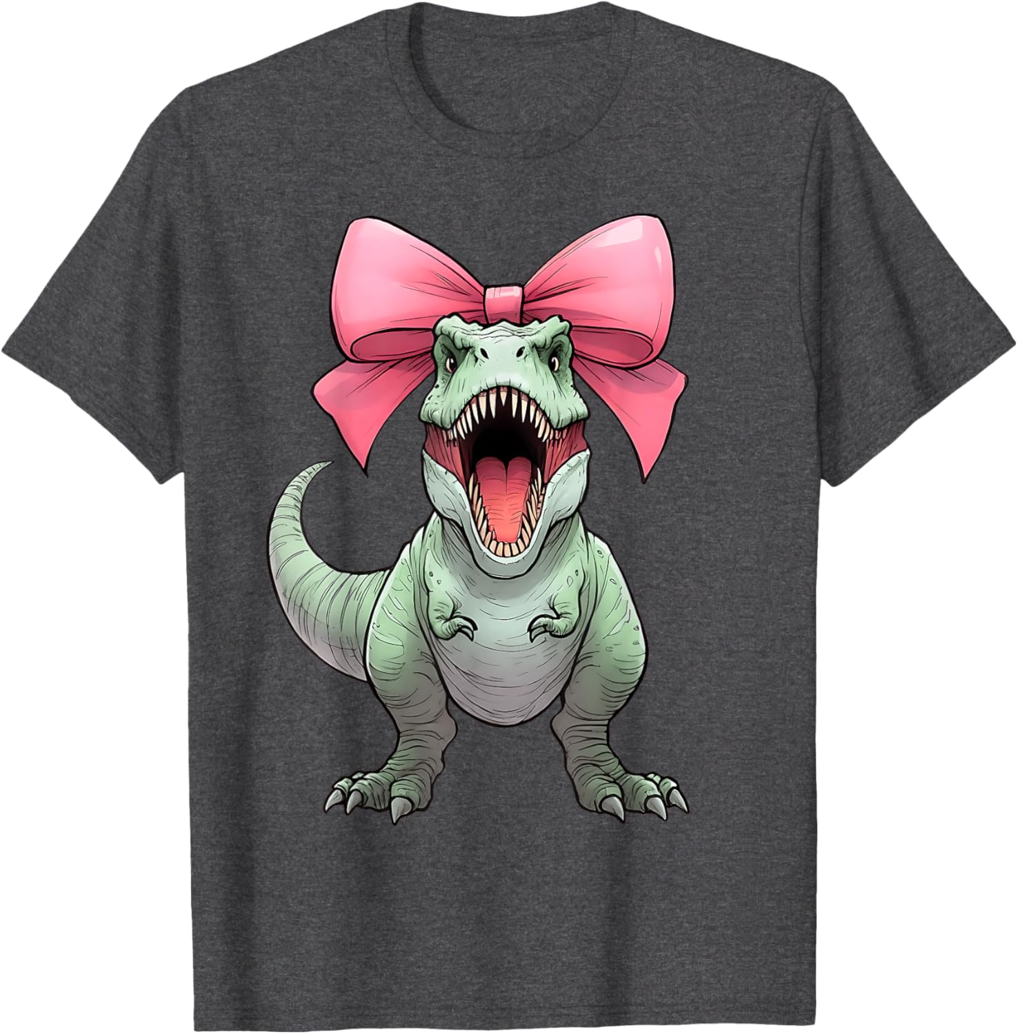 Cute Coquette Bow T-Rex Mom T-Shirt for Dinosaur Lovers - Fun & Stylish - 6