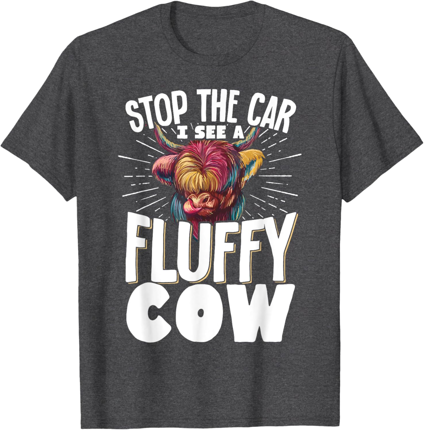 Fluffy Cow T-Shirt for Animal Lovers - Stop the Car Fun Tee - 8