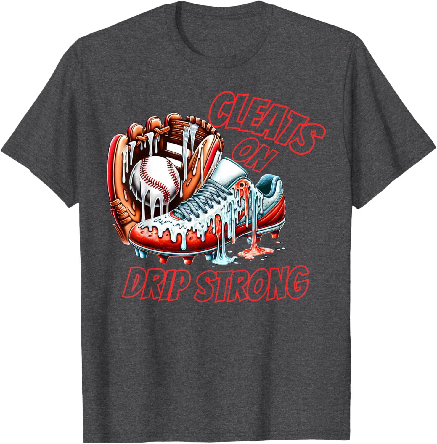 Cool Cleats On Drip Baseball Ice Cream T-Shirt for Kids and Adults - 13