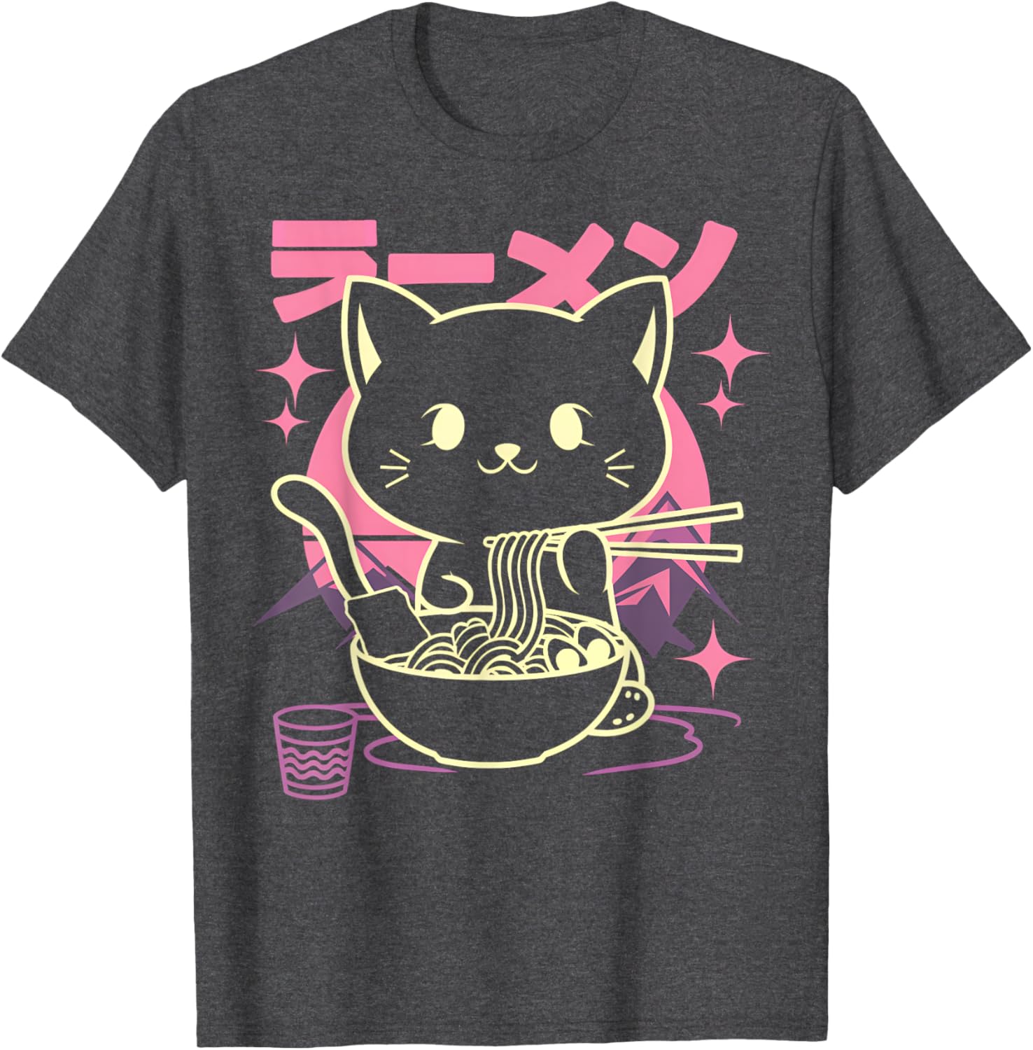 Cute Cat Ramen Kawaii Anime T-Shirt Gift for Men, Women, and Kids - 1